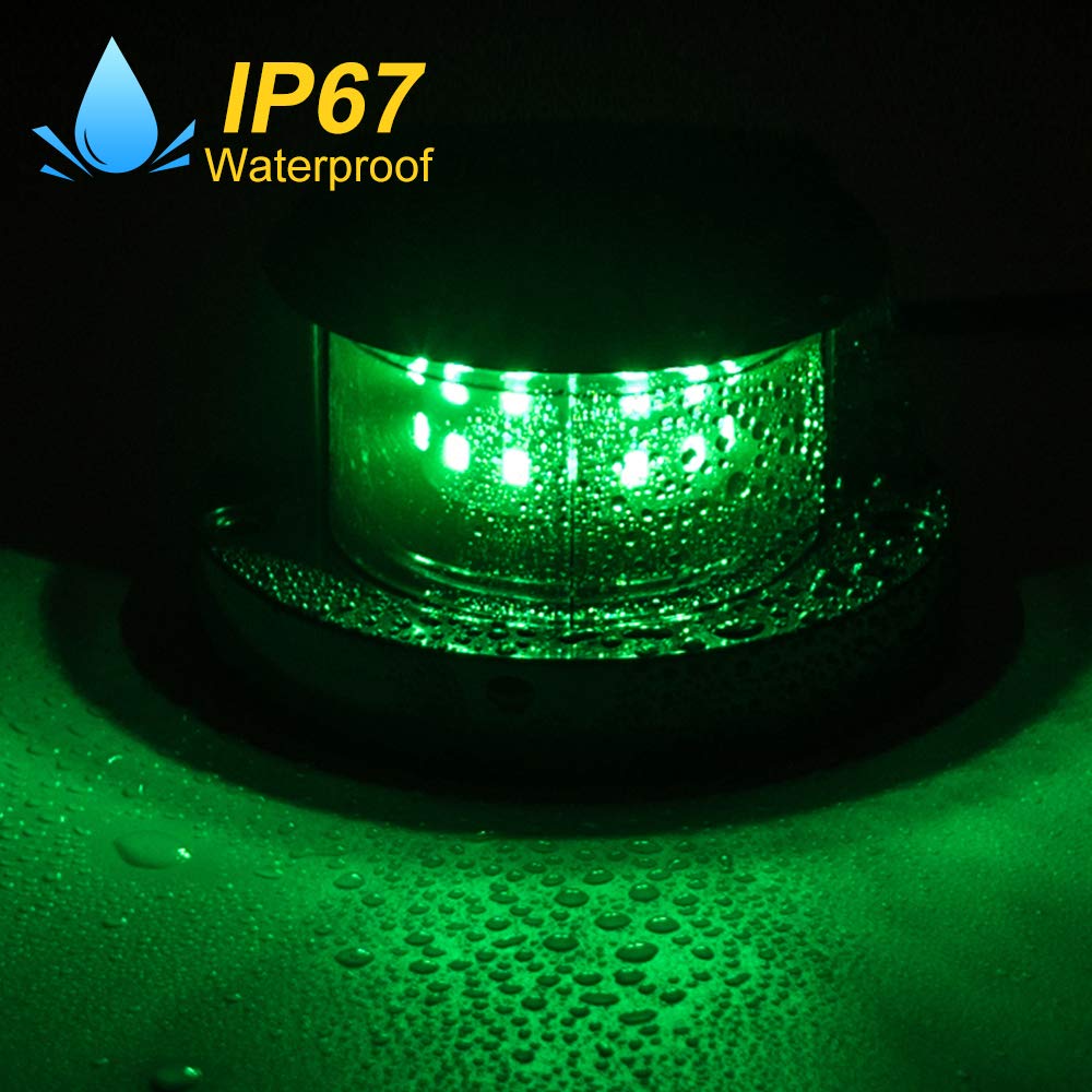 Sebnux Led Boat Navigation Light Red And Green Led Marine Navigation Light Boat Bow Light For Pontoon And Small Boat (Black New Version)