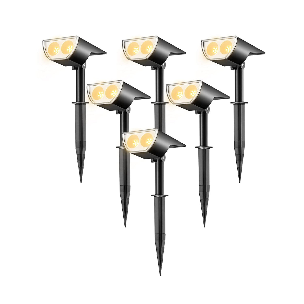 Linkind Starrays 12 Leds Landscape Solar Spotlights, Christmas Solar Powered Dusk-To-Dawn Outdoor Garden Lights, 350Lm 3000K War