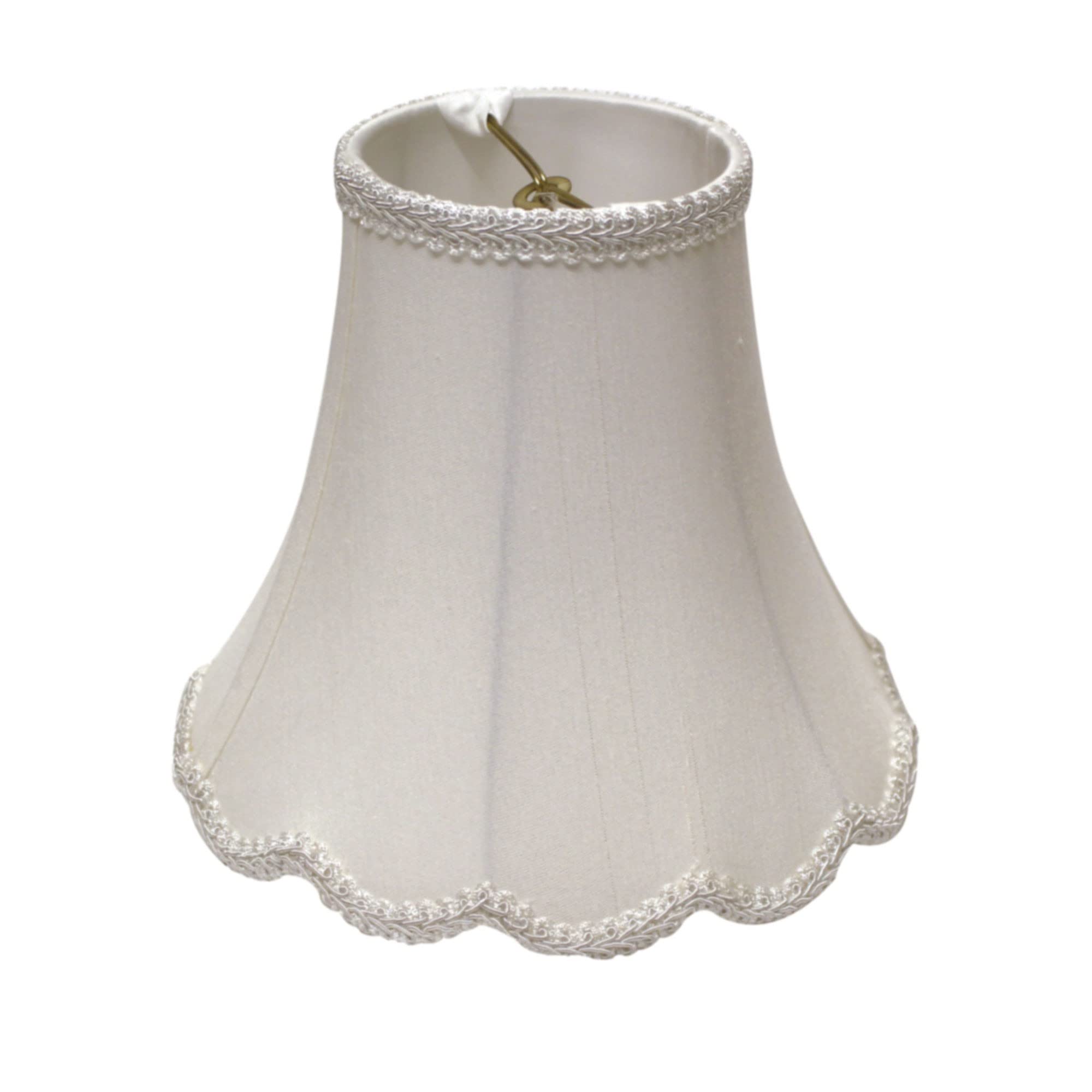 New 16'' White Slanted Scallop Bell Monay Shantung Lampshade