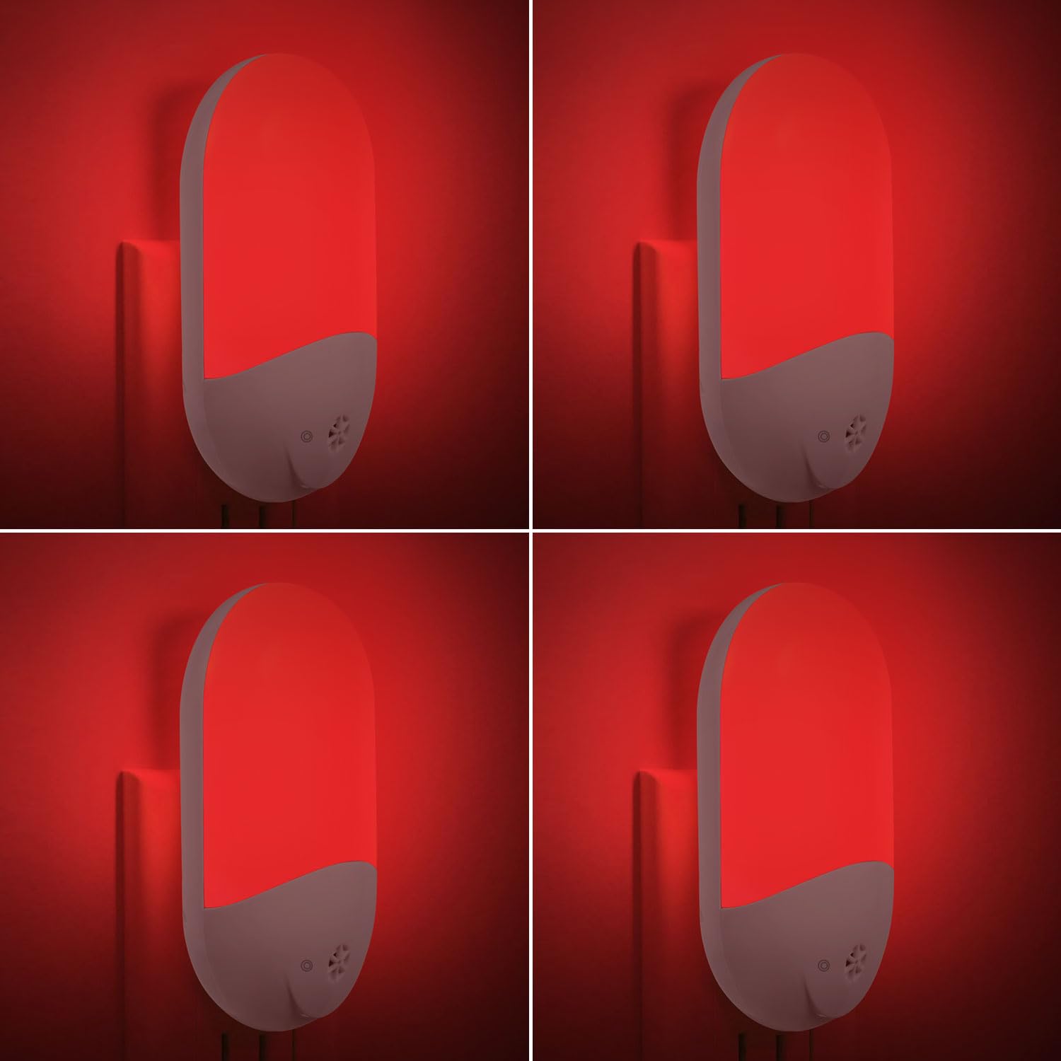 Finezeal 670nm Red Light Night Light for Sleep Therapy[4 Pack] - Zero Blue Light, with Dusk to Dawn Sensor Auto On/Off LED Night