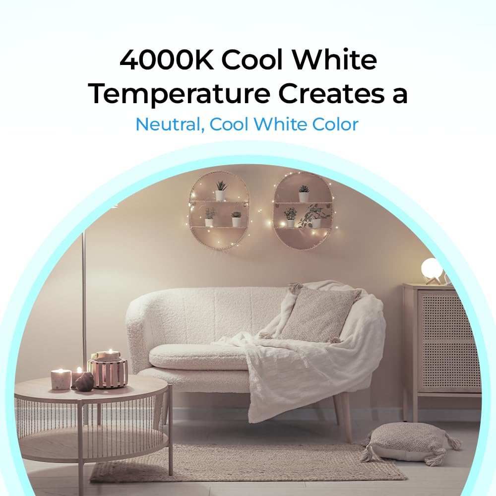 Bluex Bulbs G16 LED Light Bulbs 6W 550 Lumens 4000K Cool White E26 Base - 6 Pack Mini Bulbs for Chandeliers & Nightlights