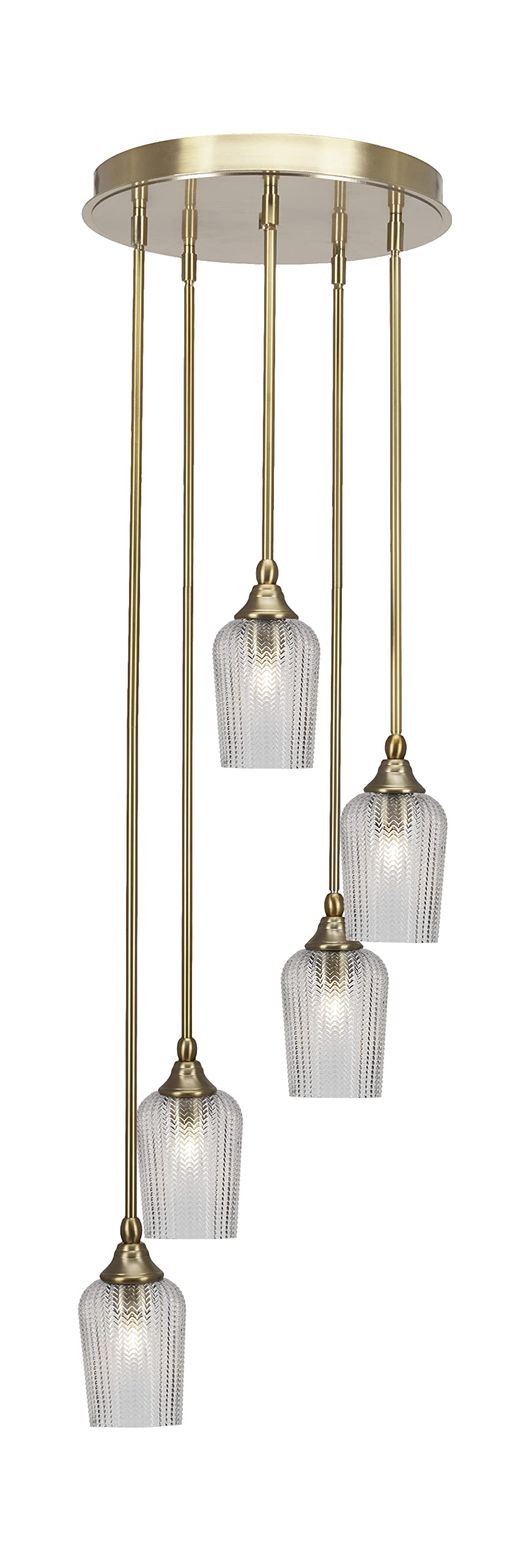Empire 5 Light Cluster Pendalier in New Age Brass Finish (2145-NAB-4250)