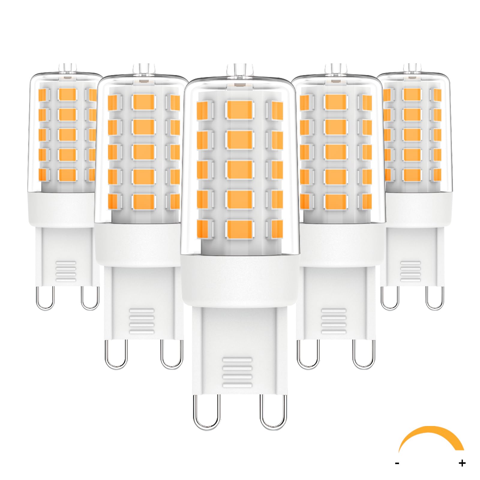 G9 Led Bulb Dimmable, 2700K Warm White, T4 Chandelier Light Bulbs G9 Bi Pin Ceramic Base, No-Flicker 120V 400 Lumen 360Beam Angl