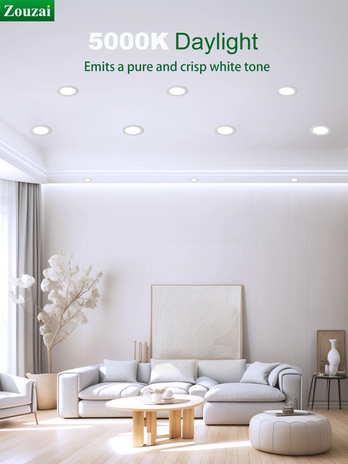 zouzai 24 Pack Ultra-Thin LED Recessed Ceiling Light 6 Inch 5000K Daylight Dimmable ETL Energy Star Certified Model LBT-3/12XDPL