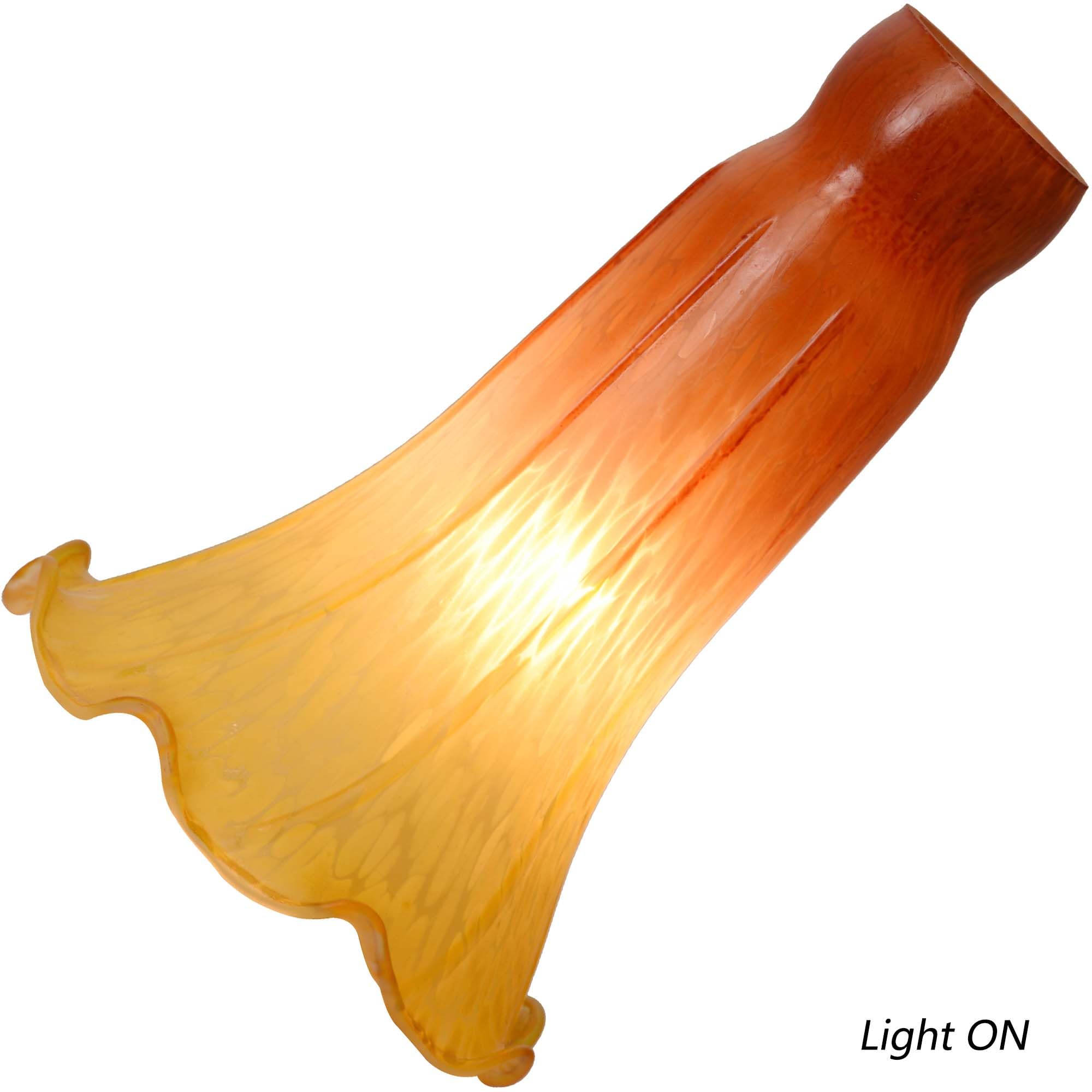 Bieye Ls25 Lily Flower Blown Glass Lampshade (Orange Yellow, Opening I.D. 1.26'' X O.D. 1.5'')