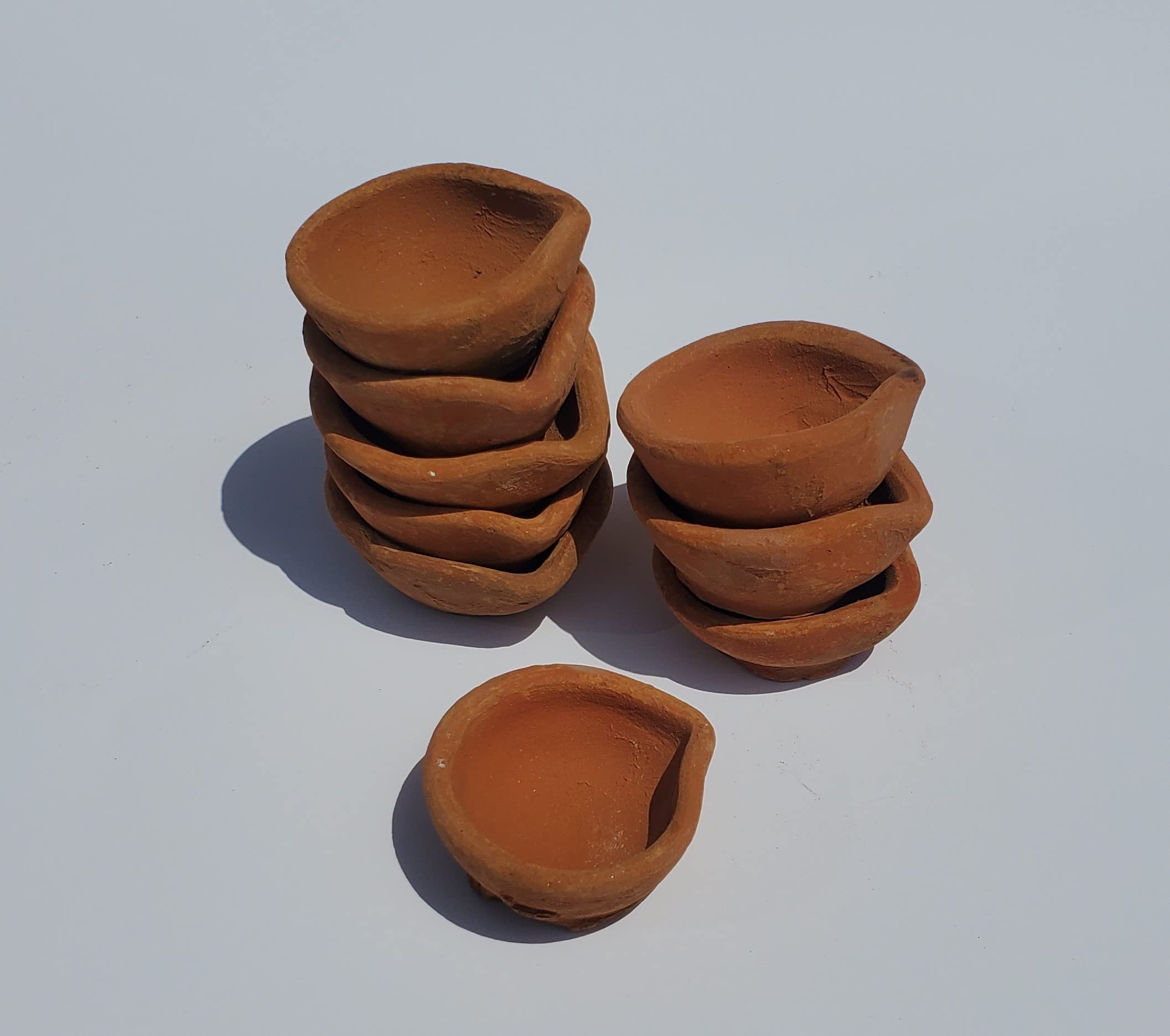 Pure Source India Natural Clay Traditional Diwali Ke Diye | Earthen Clay Diya | Mitti Ka Diva | Diyas for Pooja (Set of 12)