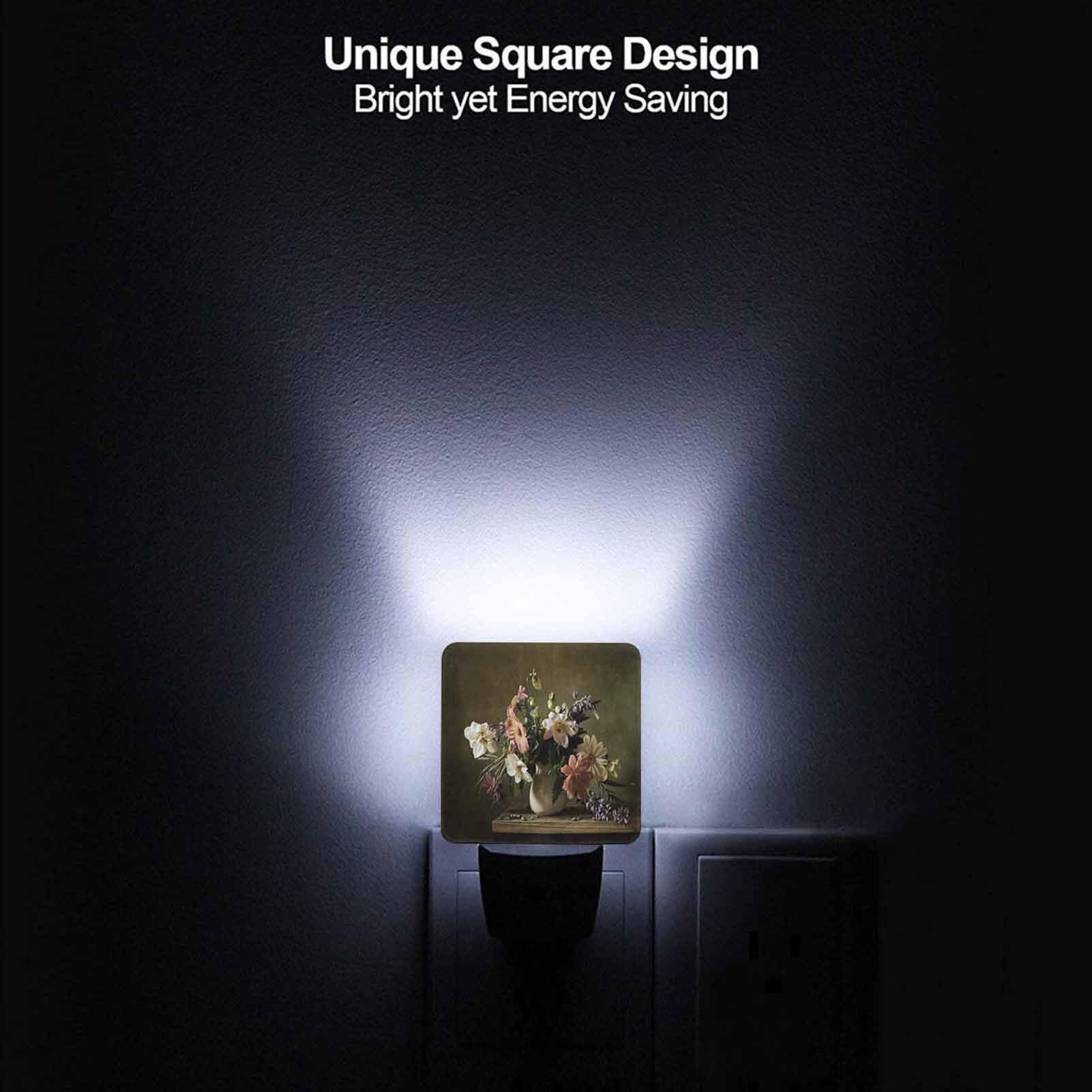 Chrobak LED Night Light with Dusk to Dawn Sensor, Beautiful Bunch of Flowers, Model WML-Night-Light-231023-101