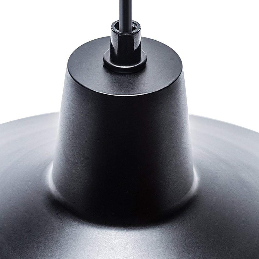 Globe Electric 65151 1-Light Pendant Light Fixture, Metal, Matte Black, 15ft Cord, In-Line Switch
