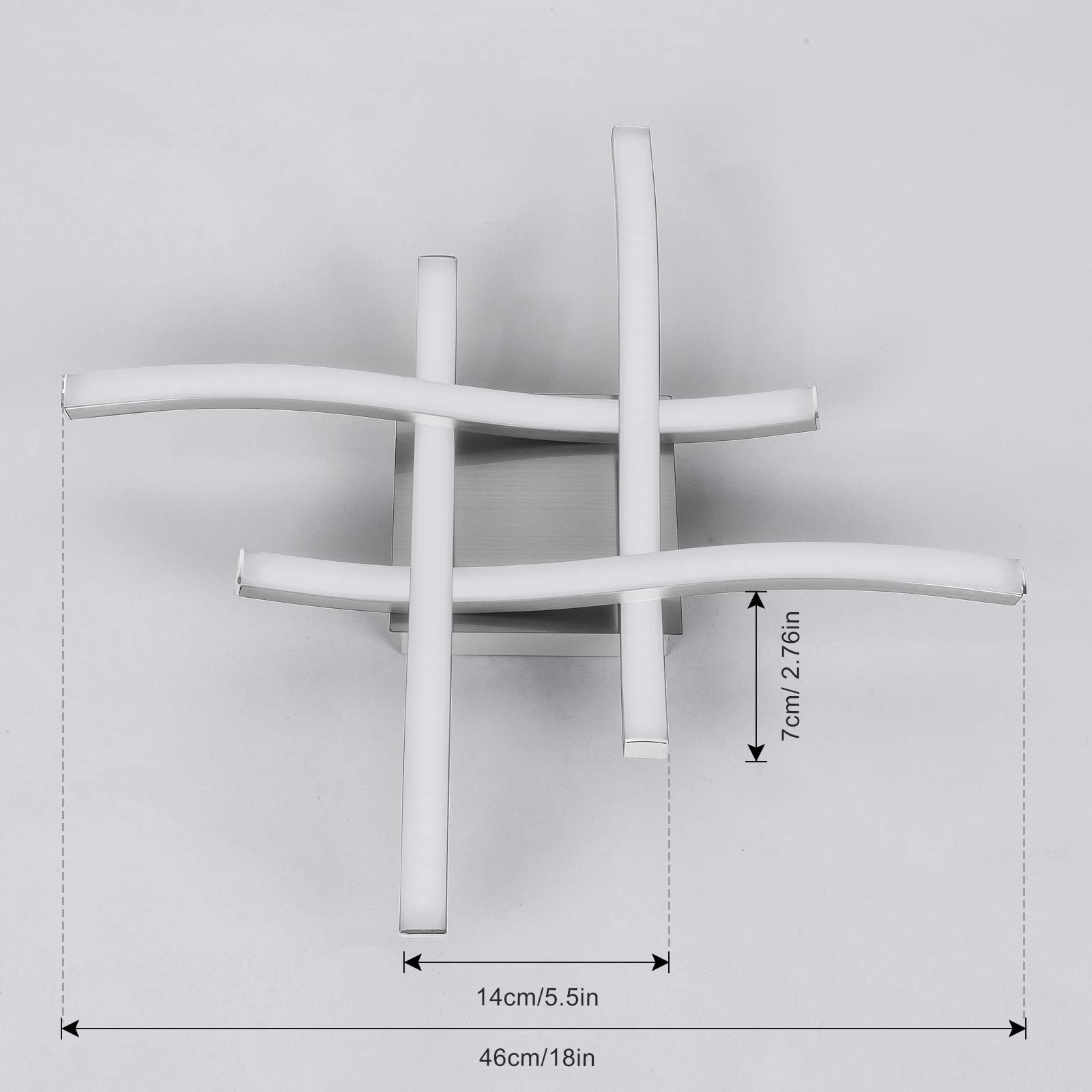 EDISLIVE Modern LED Ceiling Light 4-Light 18in Nickel Flush Mount 6000K 24W Model EDIS32428C