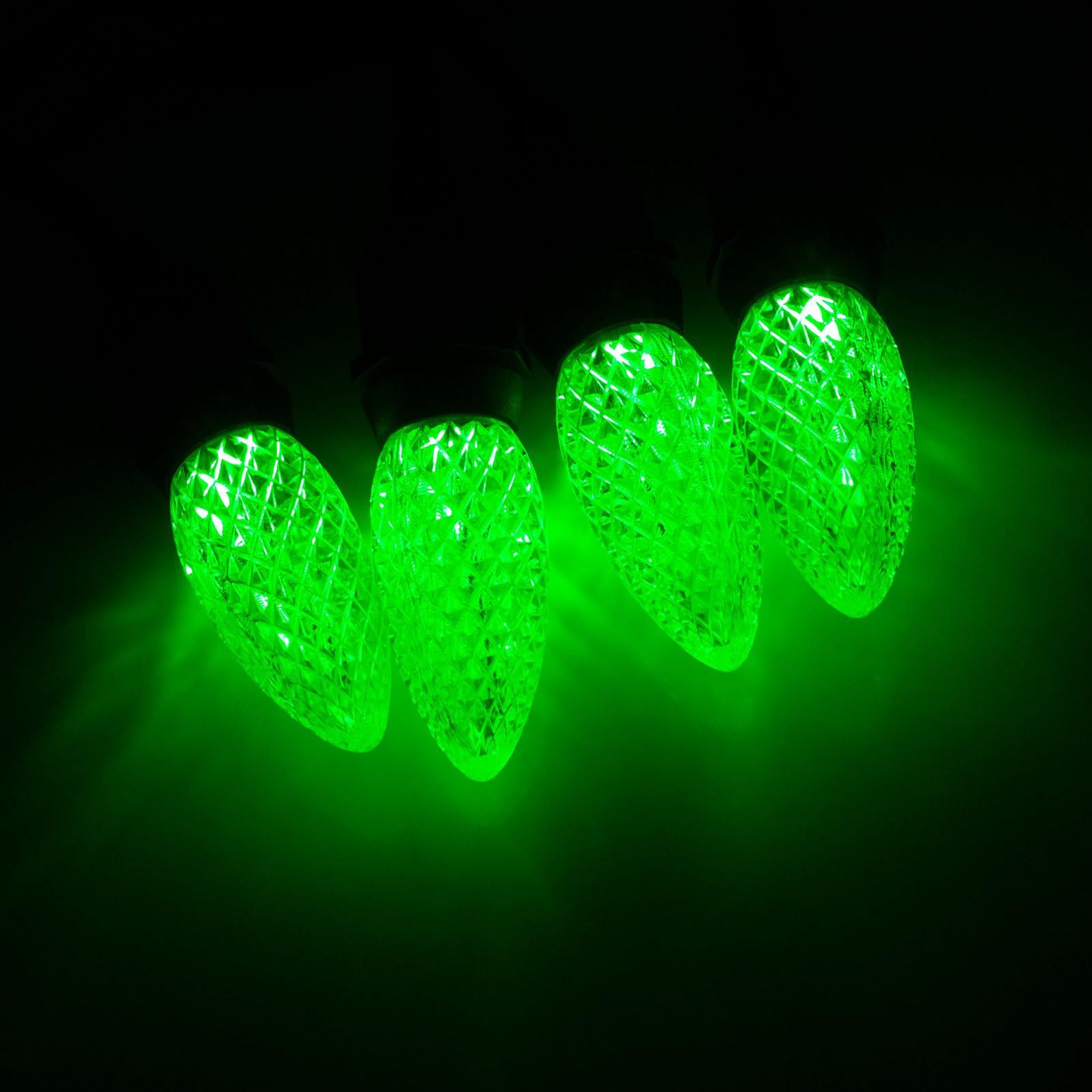 Meconard C9 Led Replacement Christmas Light Bulbs, C9 Shatterproof Led Bulbs For Christmas Indoor Outdoor String Lights, E17 Intermediate Base, Commercial Grade Holiday Bulbs, Green, 25Pack