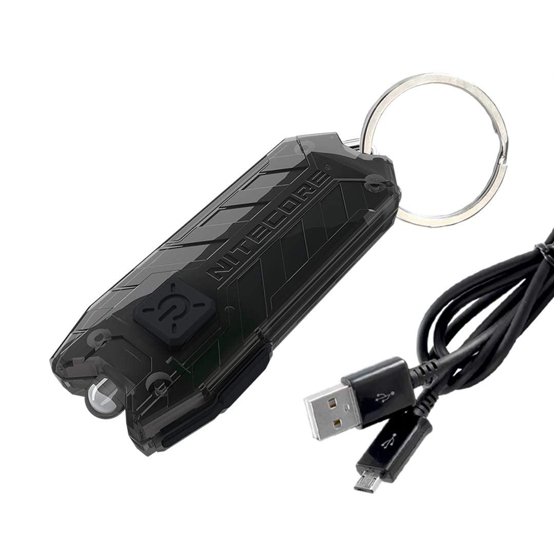 NITECORE Tube V2.0 Keychain Flashlight, 55 Lumen, USB Rechargeable, Black, Ultralight, Plastic