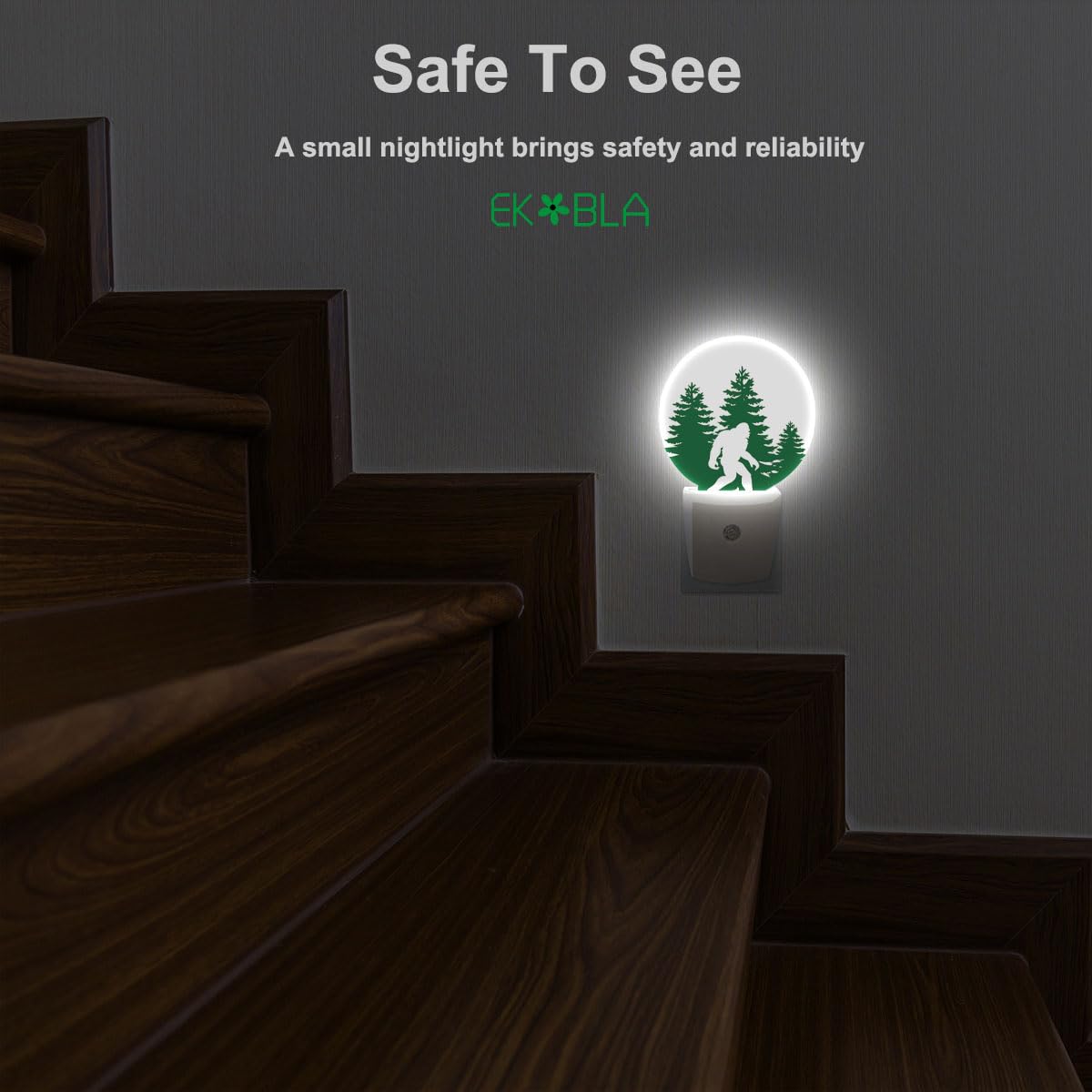 Ekobla Bigfoot Night Lamp Ape Beast Animal Sasquatch I Want To Believe Night Light Plug Into Wall Home Auto Sensor Led Dusk To D