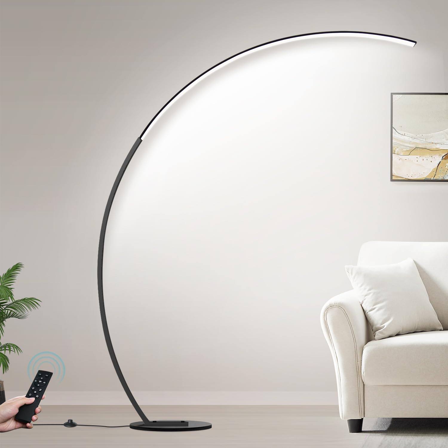 Dimmable LED Floor Lamp with 3 Color Temperatures, Ultra Bright 2000LM Arc Floor Lamps for Living Room, Modern Standing Tall Lam