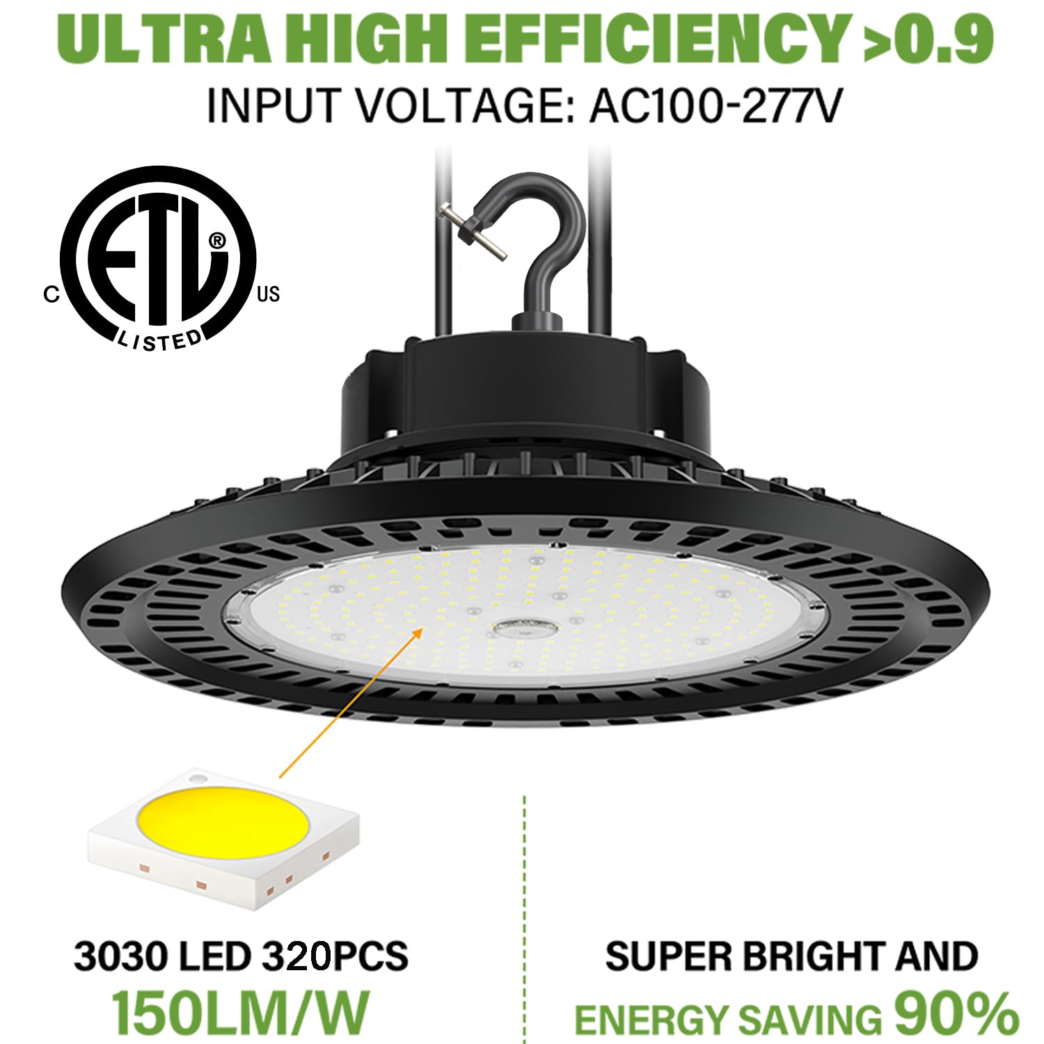 Bft Ufo Led High Bay Light 240W 2Pack Etl Listed 0-10V Dimmable High Bay Led Shop Lights 36000Lm 5000K High Bay Led Light With Us Plug Led Ufo High Bay For Warehouse Lights Commercial Bay Lighting