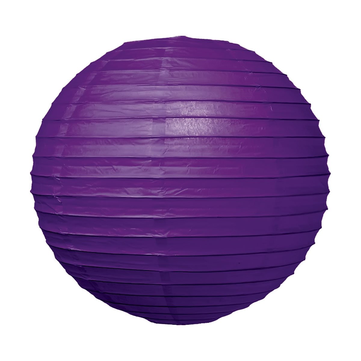 Luna Bazaar Paper Lantern - 12-Inch, Plum Purple, Round, Parallel Ribbing, Ideal for Weddings and Parties