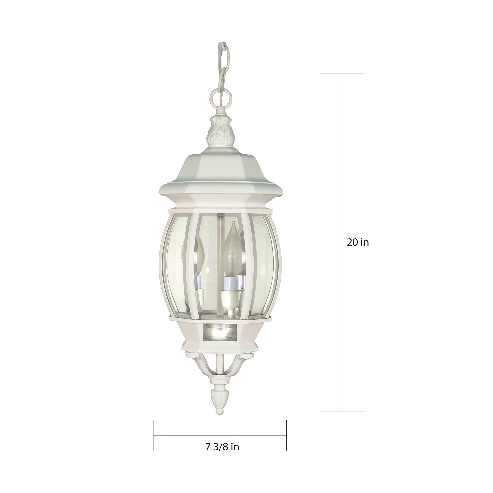 Nuvo 60/894 Three Light Hanging Lantern, White
