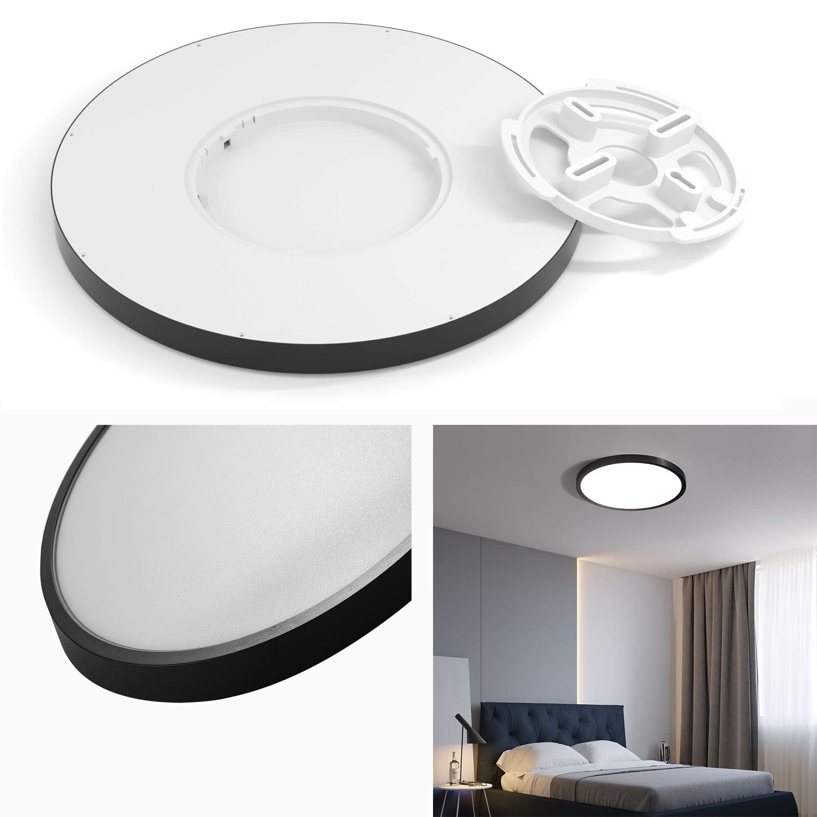 Taloya Dimmable Led Ceiling Light 4 Pack, 3000/3500/4000/5000/6500K Selectable 12 Inch Black Flush Mount Light Fixtures