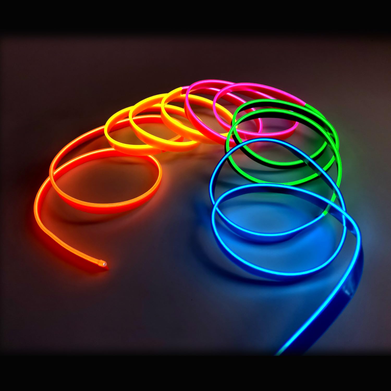 Maxlaxer LED Strip Lights, Multicolor 3M USB Neon Wire with Fuse Protection for Automotive Interior Decoration