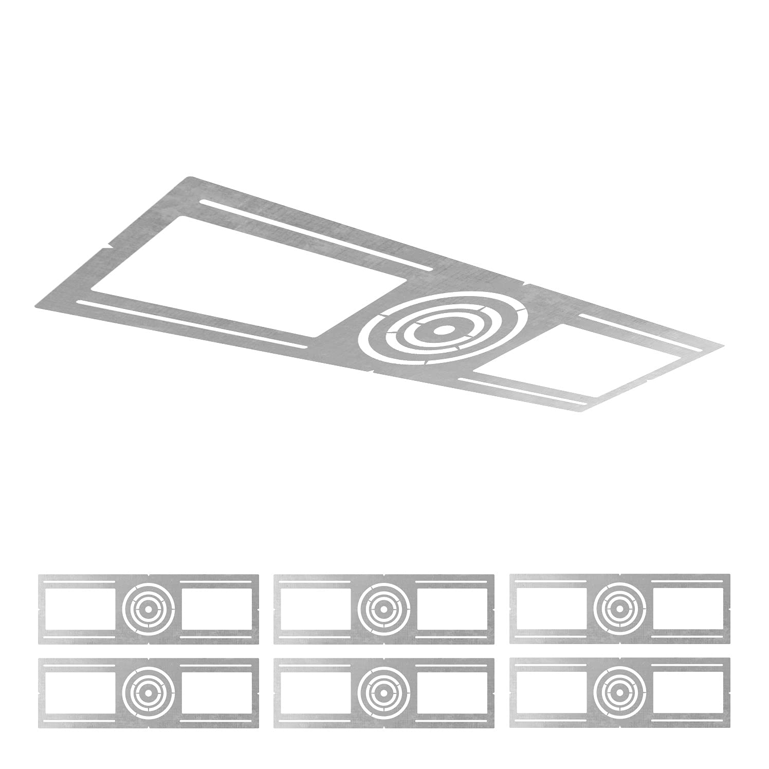 ASD 6 Pack New Construction Mounting Plate with Symmetric Round Hole - 3-4-6'' Flat Steel Rough-in Wafer Light Bracket, LED Rece