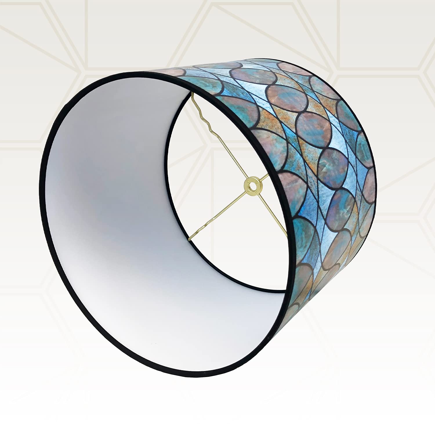 Royal Designs, Inc. Trendy Decorative Handmade Drum Shade, Made In Usa, 12In, Hbc-8041-12, Cool Hues