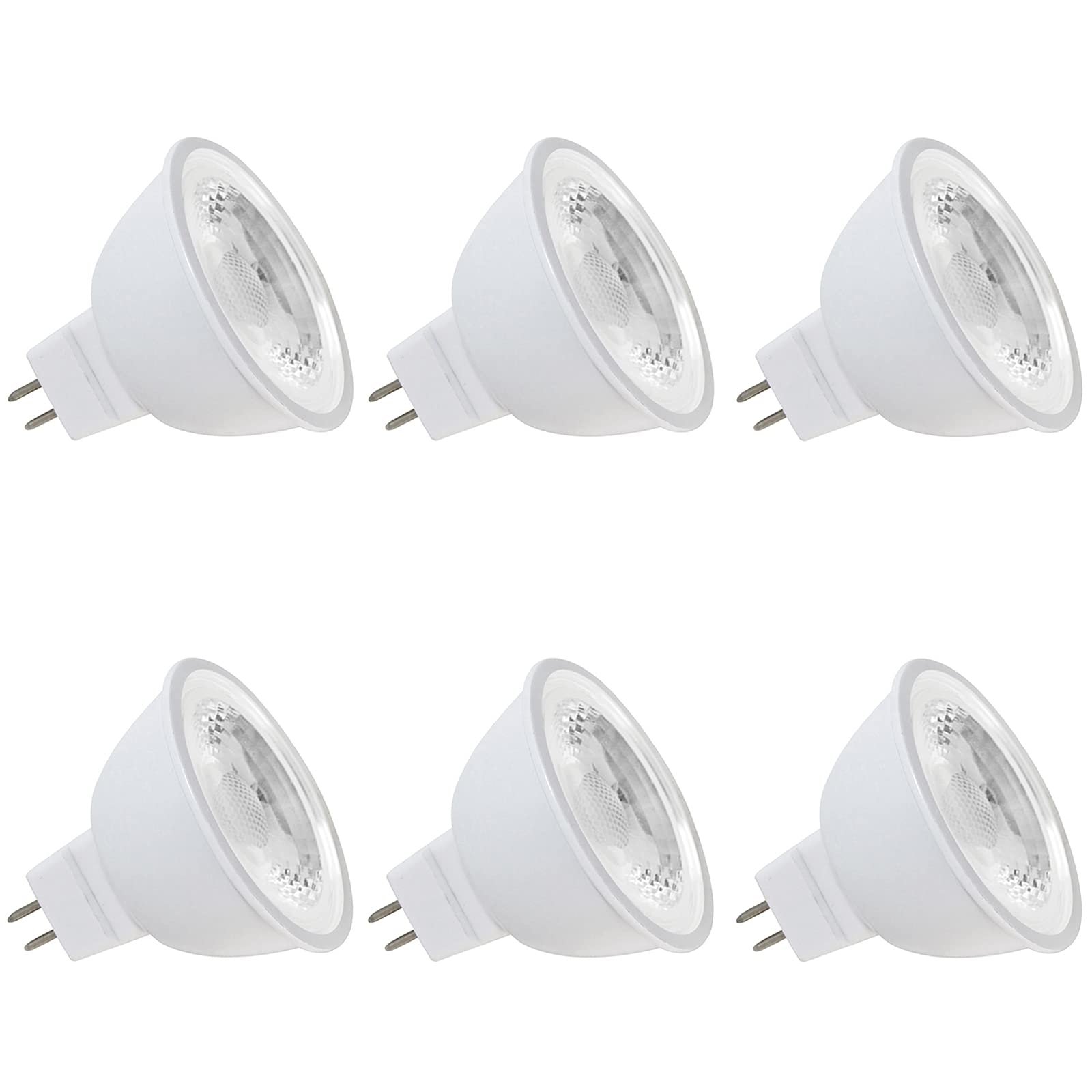 Makergroup MR16 LED Bulb, 3W Bi-pin Base, Warm White 2700K-3000K, 6 Count, Aluminum, Low Voltage Landscape Lighting