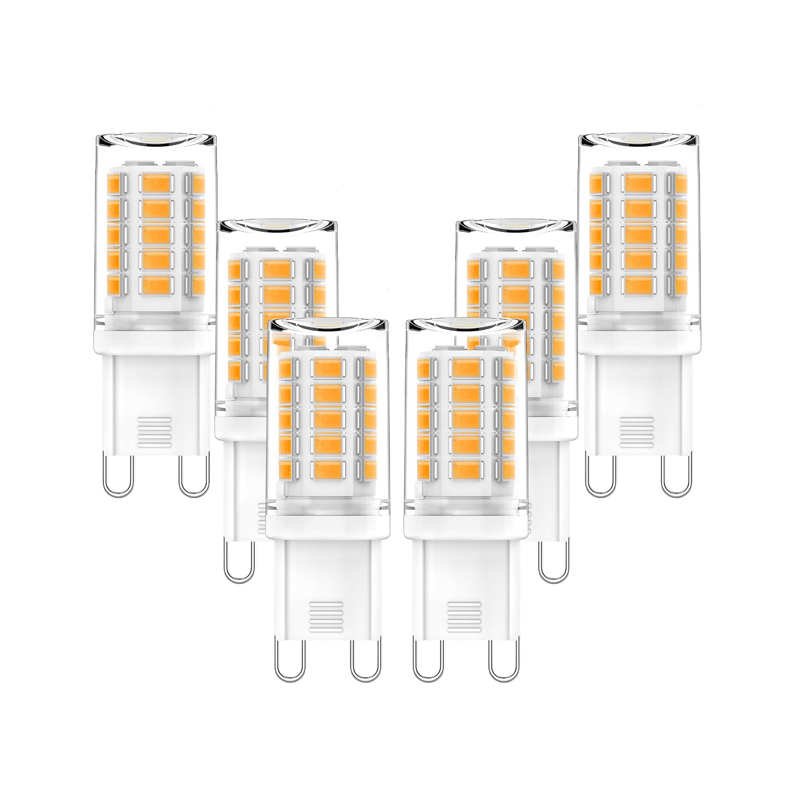RuLEDne G9 LED Bulb 2700K Warm White for Crystal Chandelier, Not Dimmable 4W(40Watt Equivalent), 1.77 Inch Height T4 G9 Light Bu