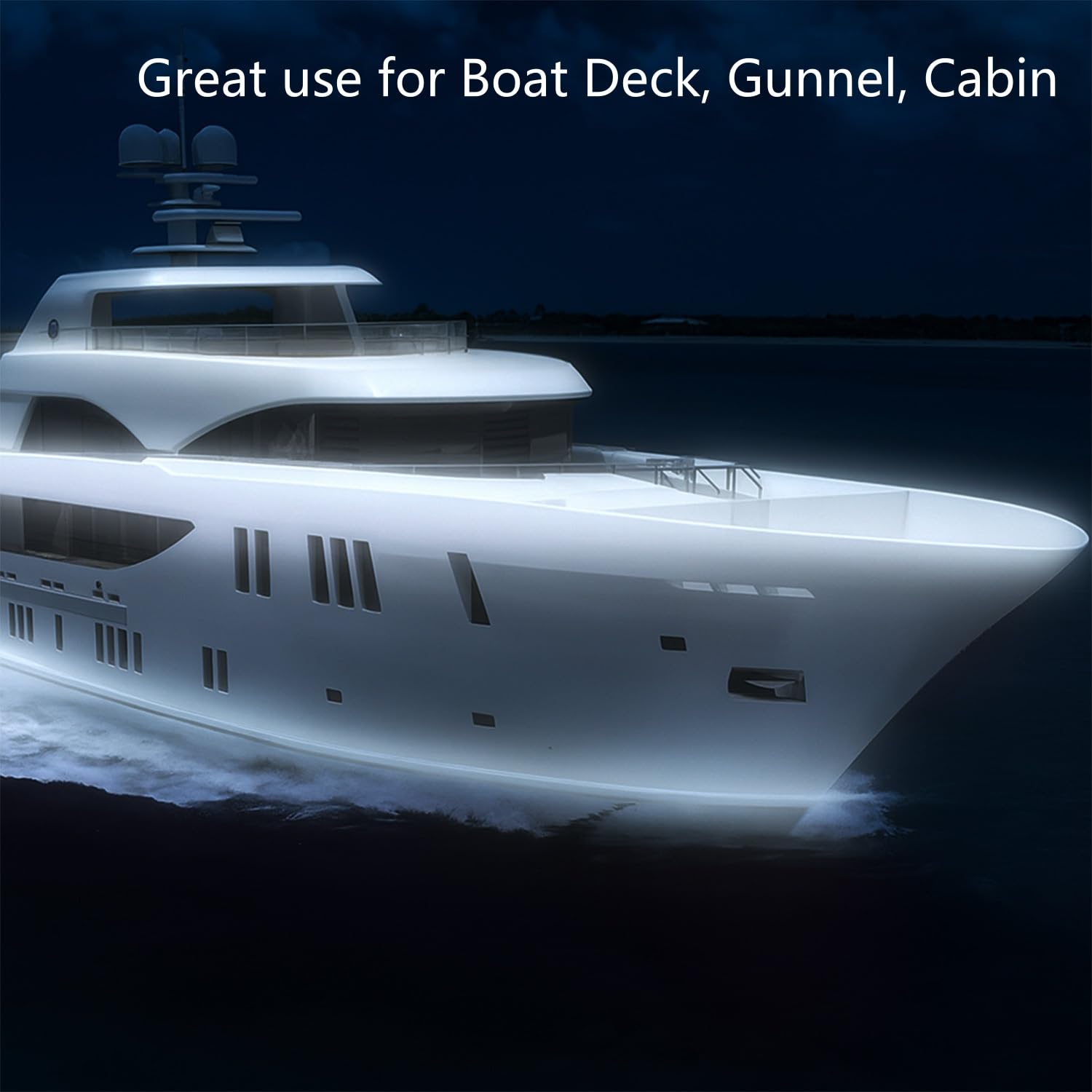 Vbakor LED Strip Lights for Boats, 12V 32.8FT White Waterproof Interior Lighting, Model VH284605