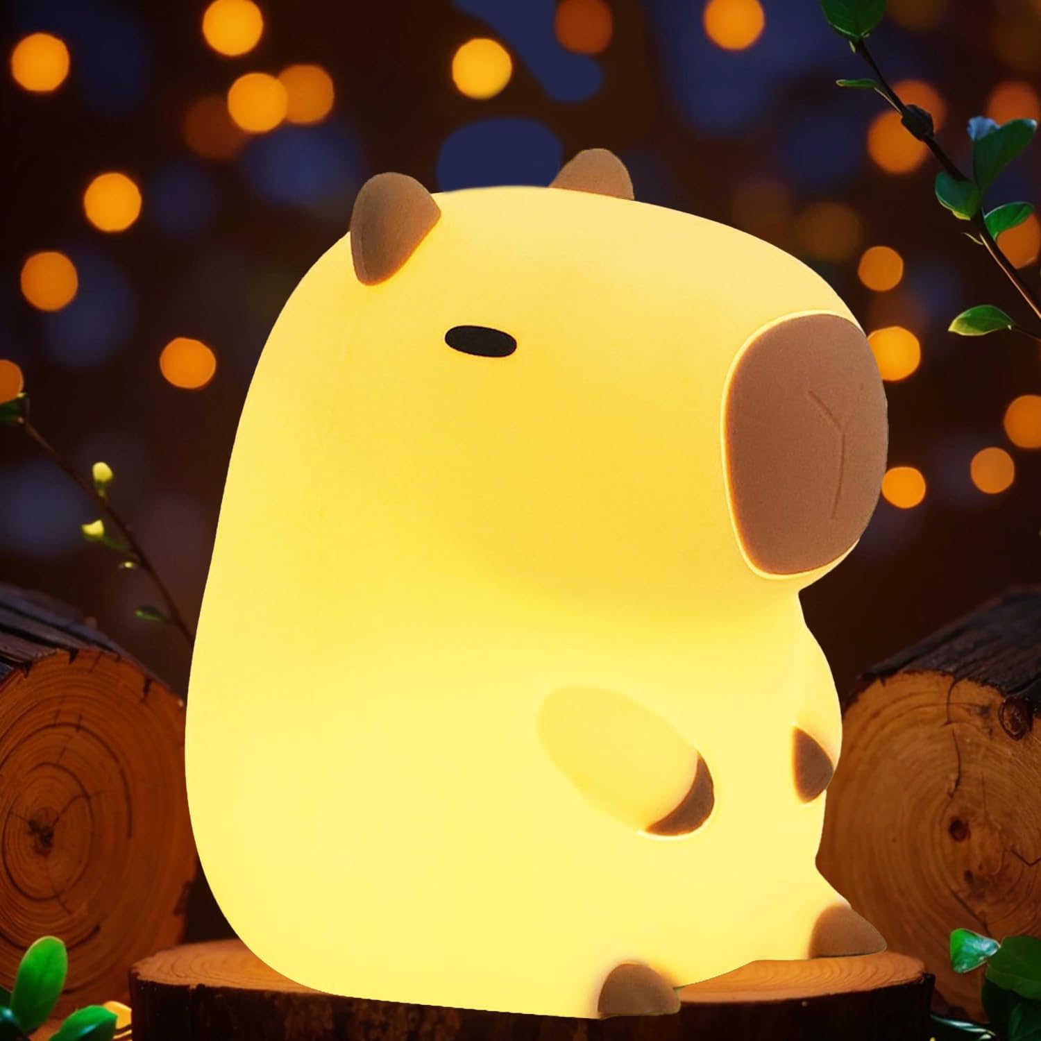 Bestfaith Cute Capybara Night Light  Led Squishy Night Lamp  2 Levels Dimmable Nursery Nightlight  Rechargeable Touch Lamp  Dorm Decor  Funny Gifts (Normal)