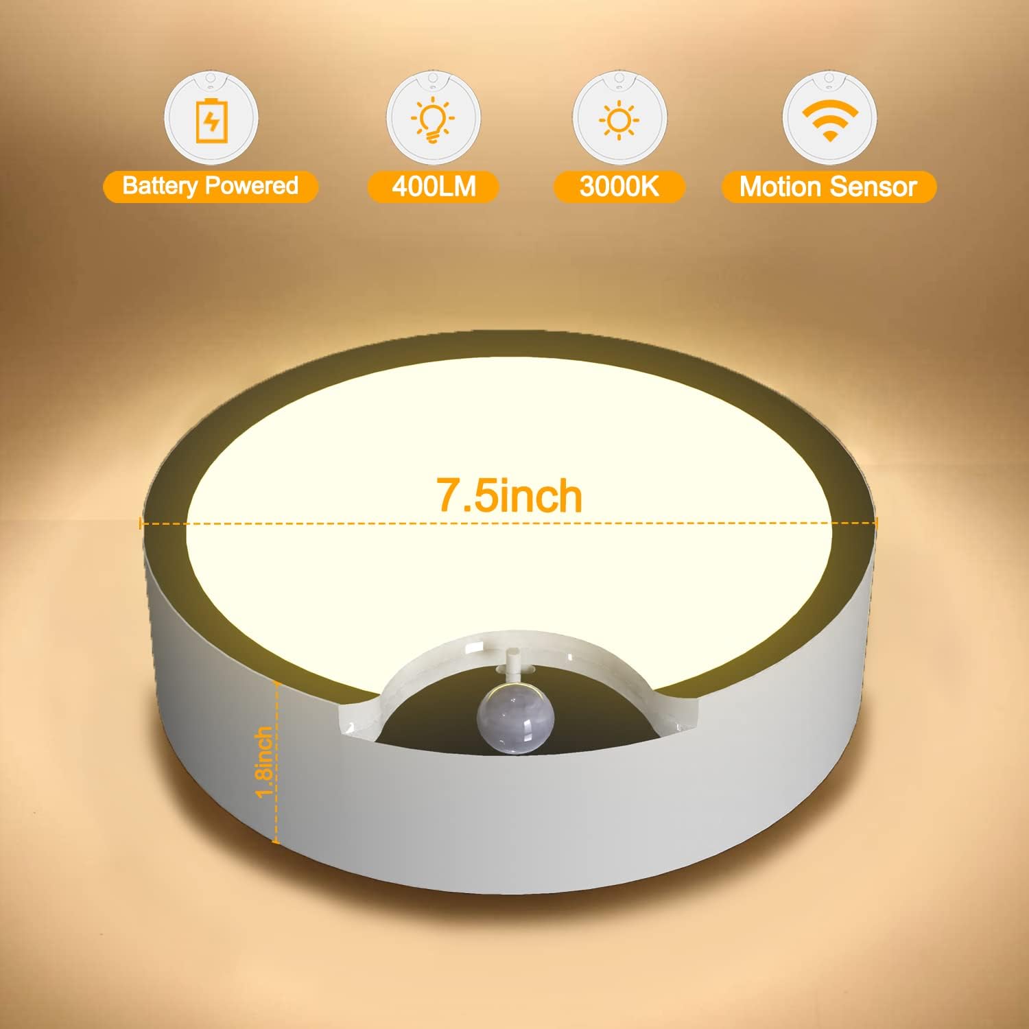 Toowell Motion Sensor Light Indoor Battery Operated,80 Led Wireless Ceiling Light Battery Powered Lights For Closet Shower Pantr