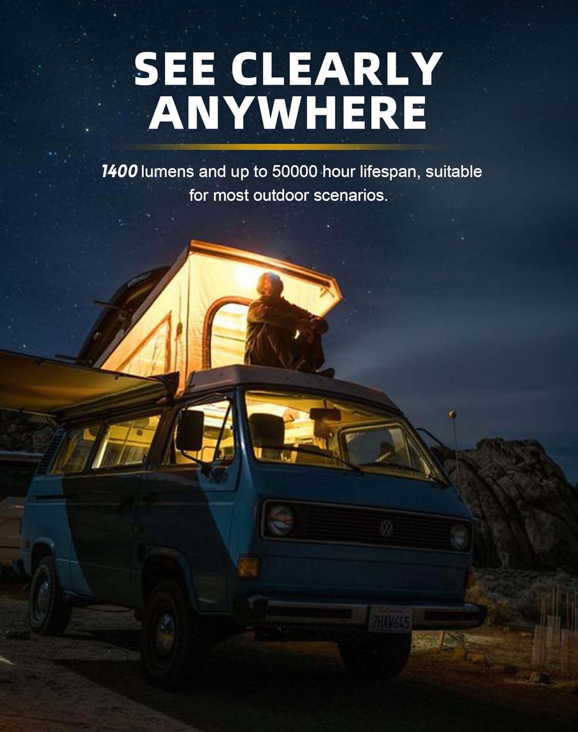 TopAutoGear 12V LED Light Strip - 4ft Waterproof Awning Light with 140 SMD 2835 Chips - White - Model 152430T