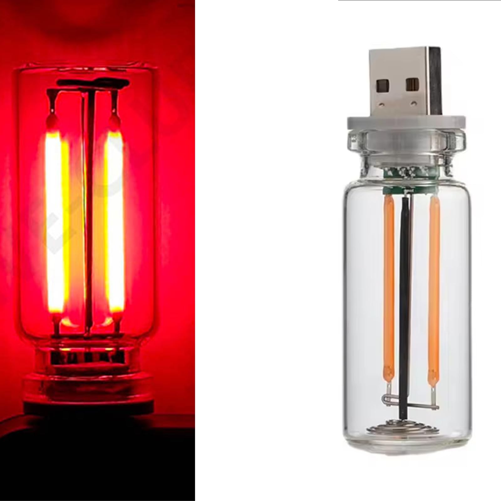 Beuhugas Usb Night Light  Ambient Lighting Car Led Light  Led Light Bulb With Flexible Neck Plug In Usb Automotive Night Light For Car(Red)