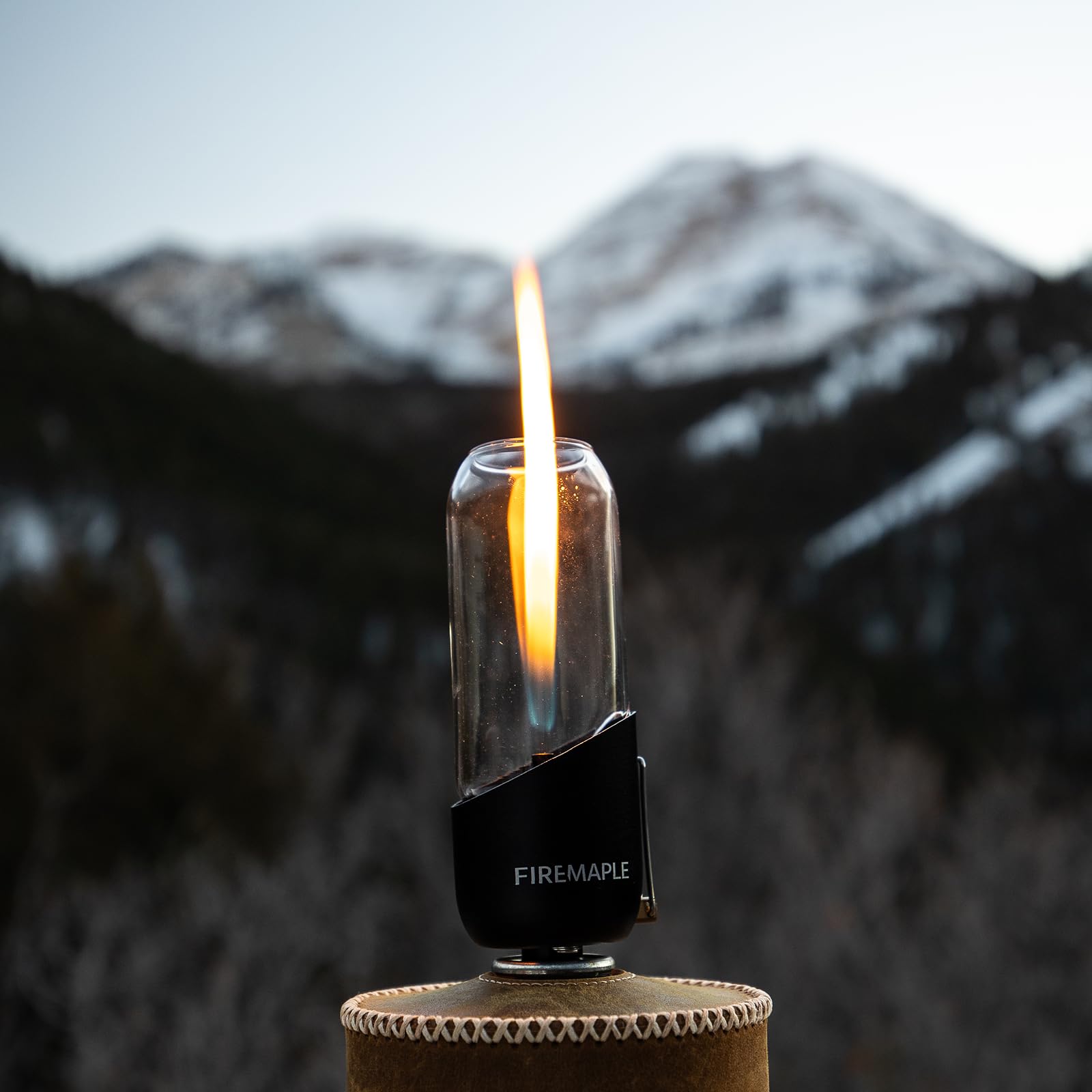 Fire-Maple Orange Lantern Black | Metal Propane/Isobutane Camping Light | No Mantles Needed | Black