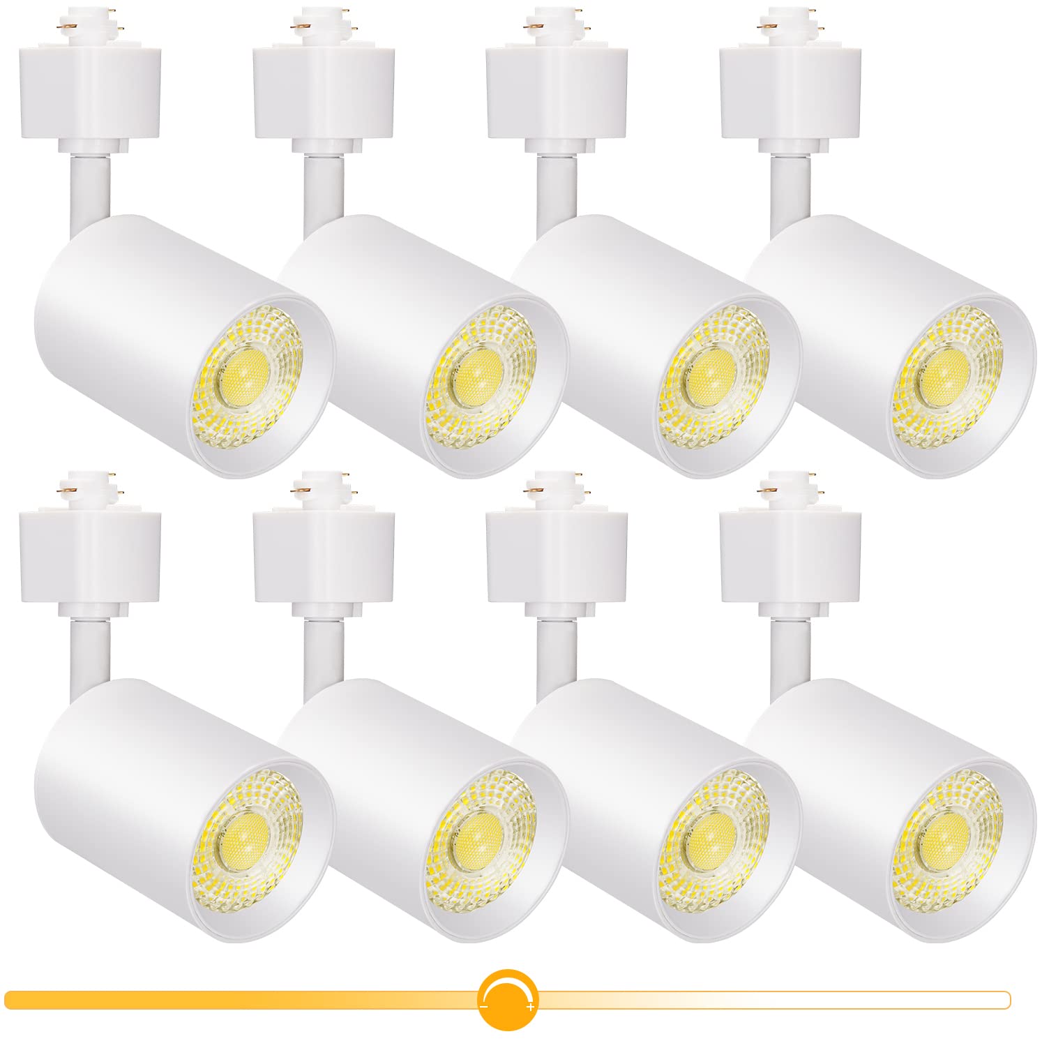 Vanoopee 10W Dimmable Led Track Lighting Heads H Type Track Light Replacement Fixtures Bright 3000K Warm White Ceiling Spotlight For Accent Task Art, Flicker Free Cri90+ 24° 800Lm White, Pack Of 8