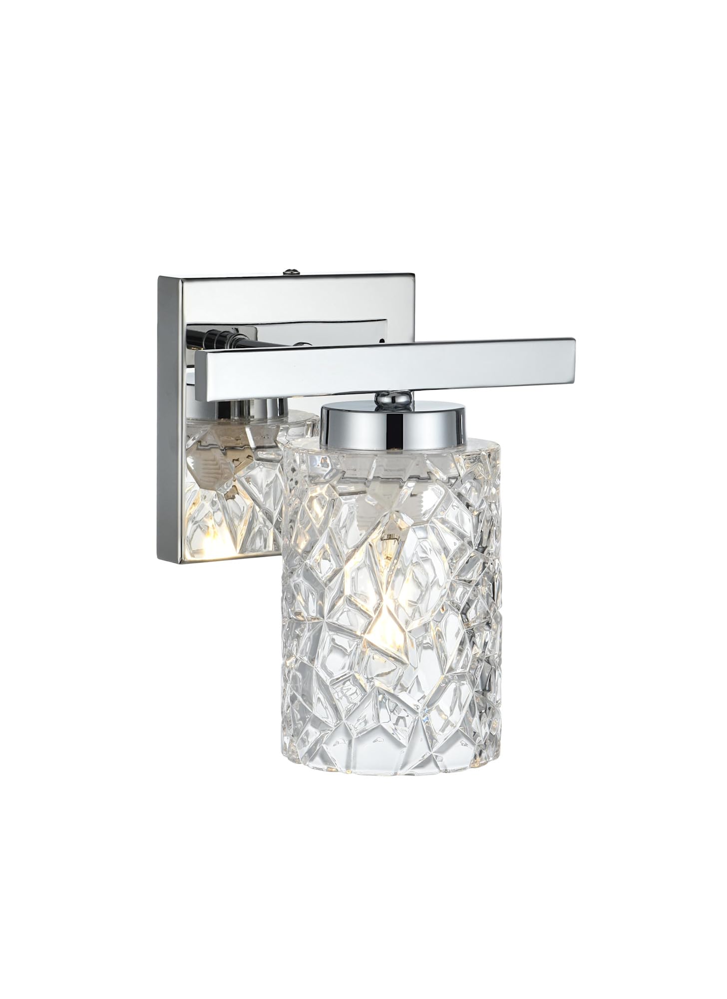 Living District Cassie 1-Light Metal Bath Sconce in Brass and Clear