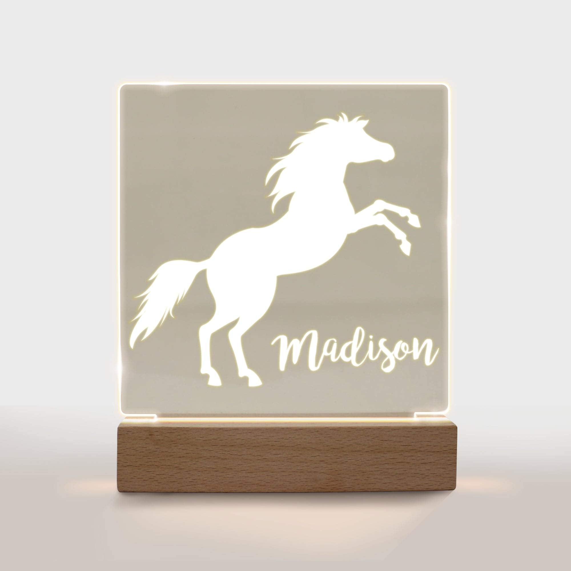 Personalized Night Light For Kids Girls Boys Customized Gifts For Baby Nursery Bedroom Decor Horse