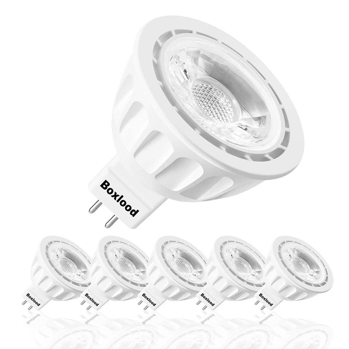 Boxlood Mr16 Led Light Bulb Non Dimmable, 90% Energy Saving, 6000K Cool White (Daylight), 40 Degree, Ac/Dc 12V, 5 Watts, 50W Hal