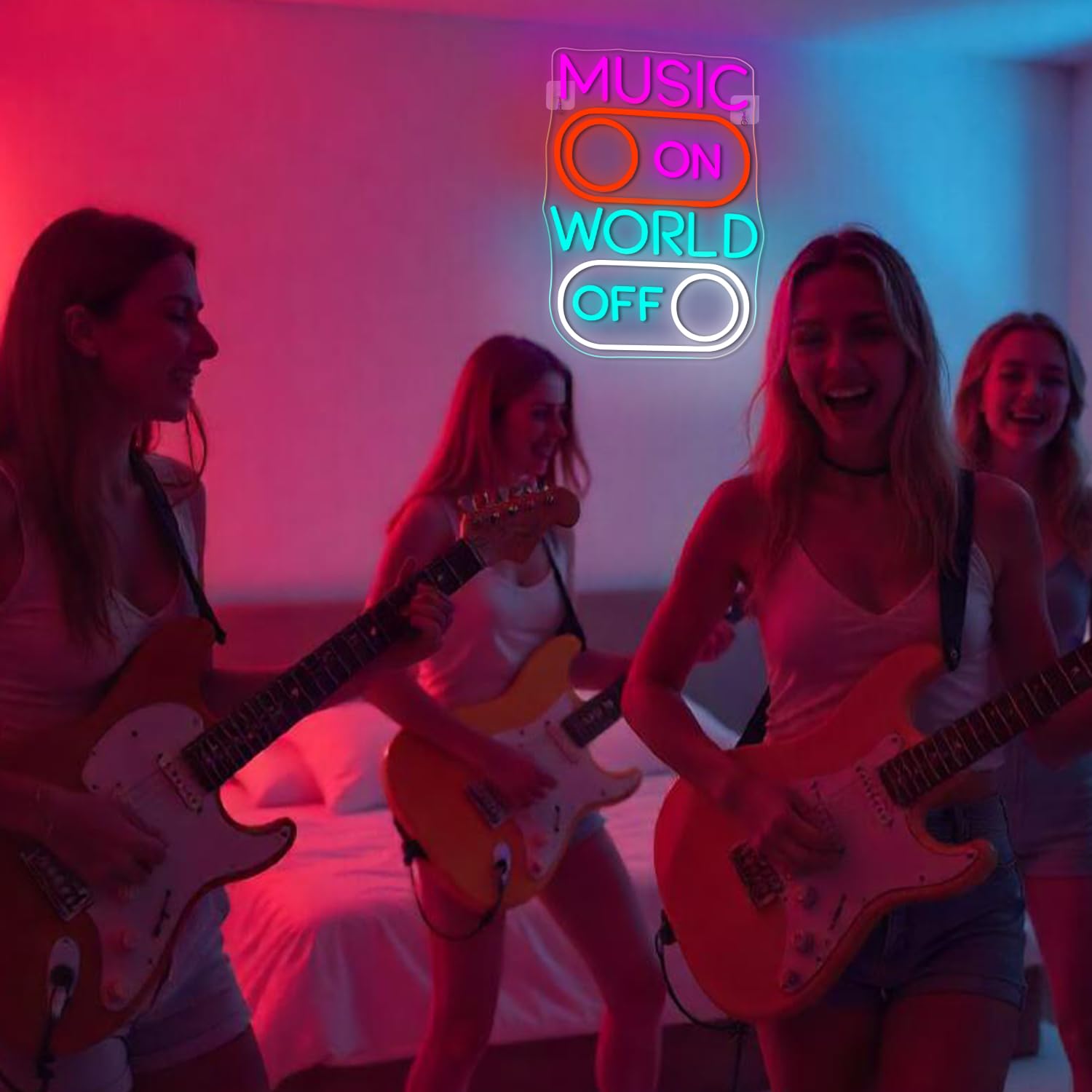 Horseneon Music World Neon Sign Led Neon Lights For Wall Decor Neon Sign Light Up Sign For Music Studio  Bar  Club  Party  Or Home Decor Gift For Sing Lovers