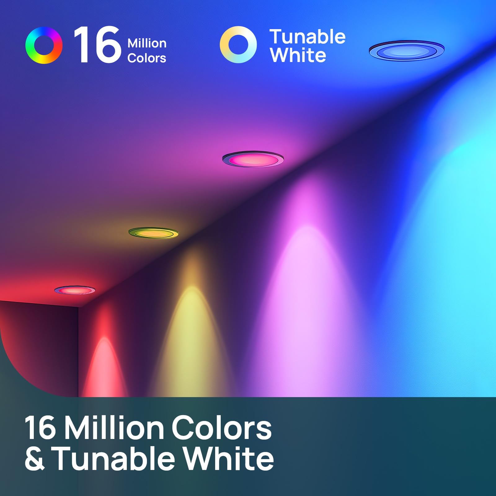 Linkind Smart Light Bulb BR30, 1200LM LED Color Changing, Compatible with Alexa & Google Home, 2-Pack