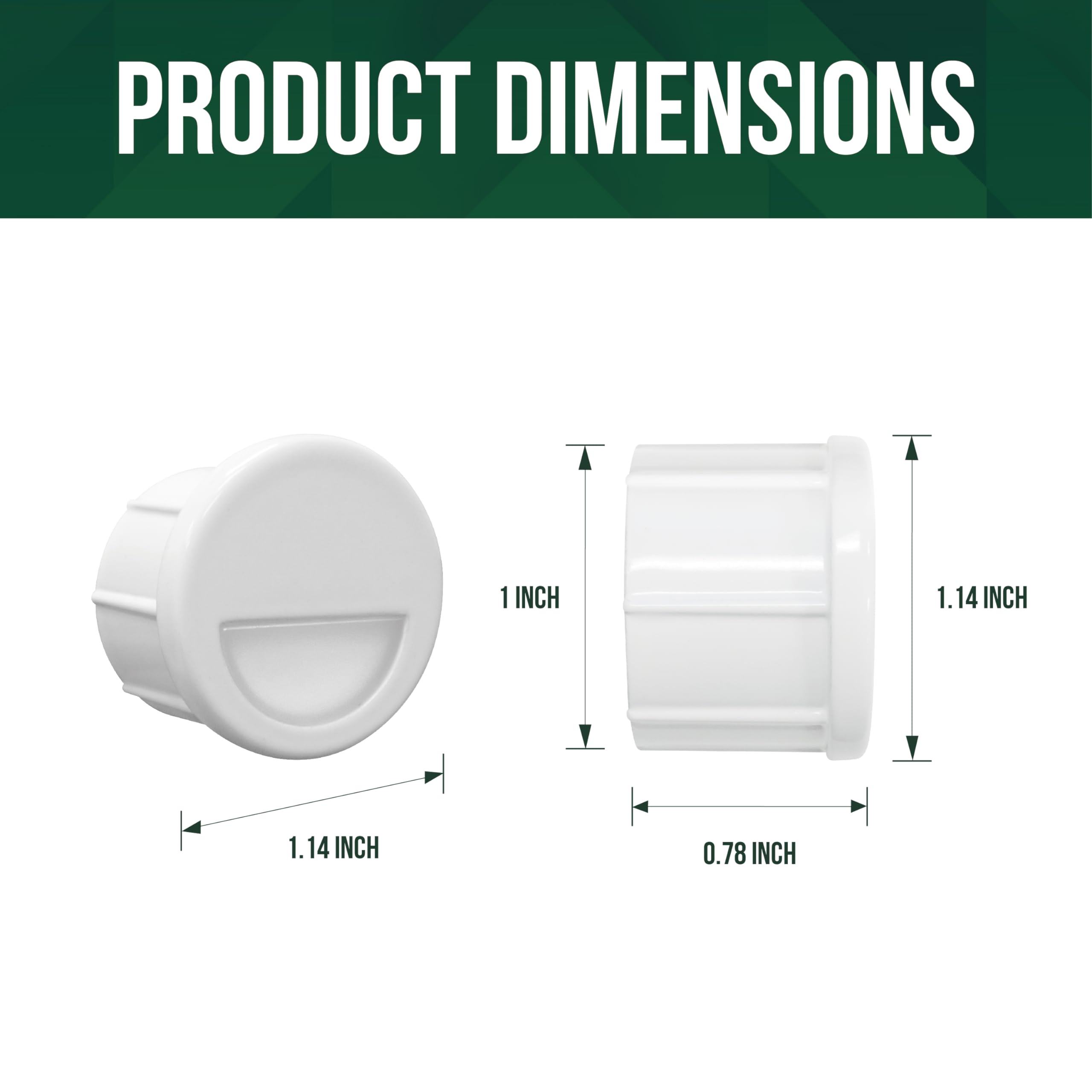 GKOLED 12 Pack Recessed LED Step Riser Lights, F1 Halfmoon, 12V 3000K, Die-cast Aluminum, Glossy White for Outdoor Deck & Stair