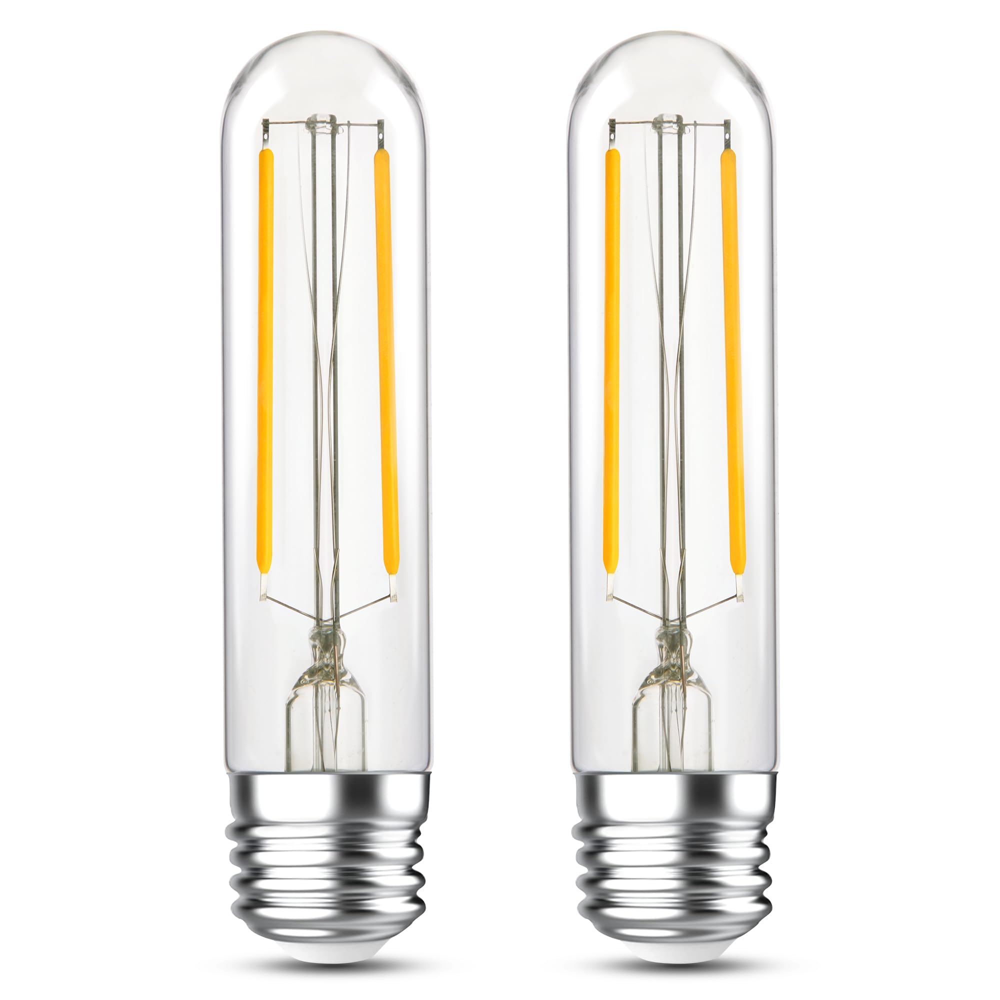 Grensk Dimmable E26 LED Tubular Light Bulbs 40Watt, 4.96 inches T10 T30 4W 400Lumens Vintage Edsion Bulbs,2700K Warm White Filament Light Bulbs for Chandelier Light or Industrial Wall Sconces,2 Pcs