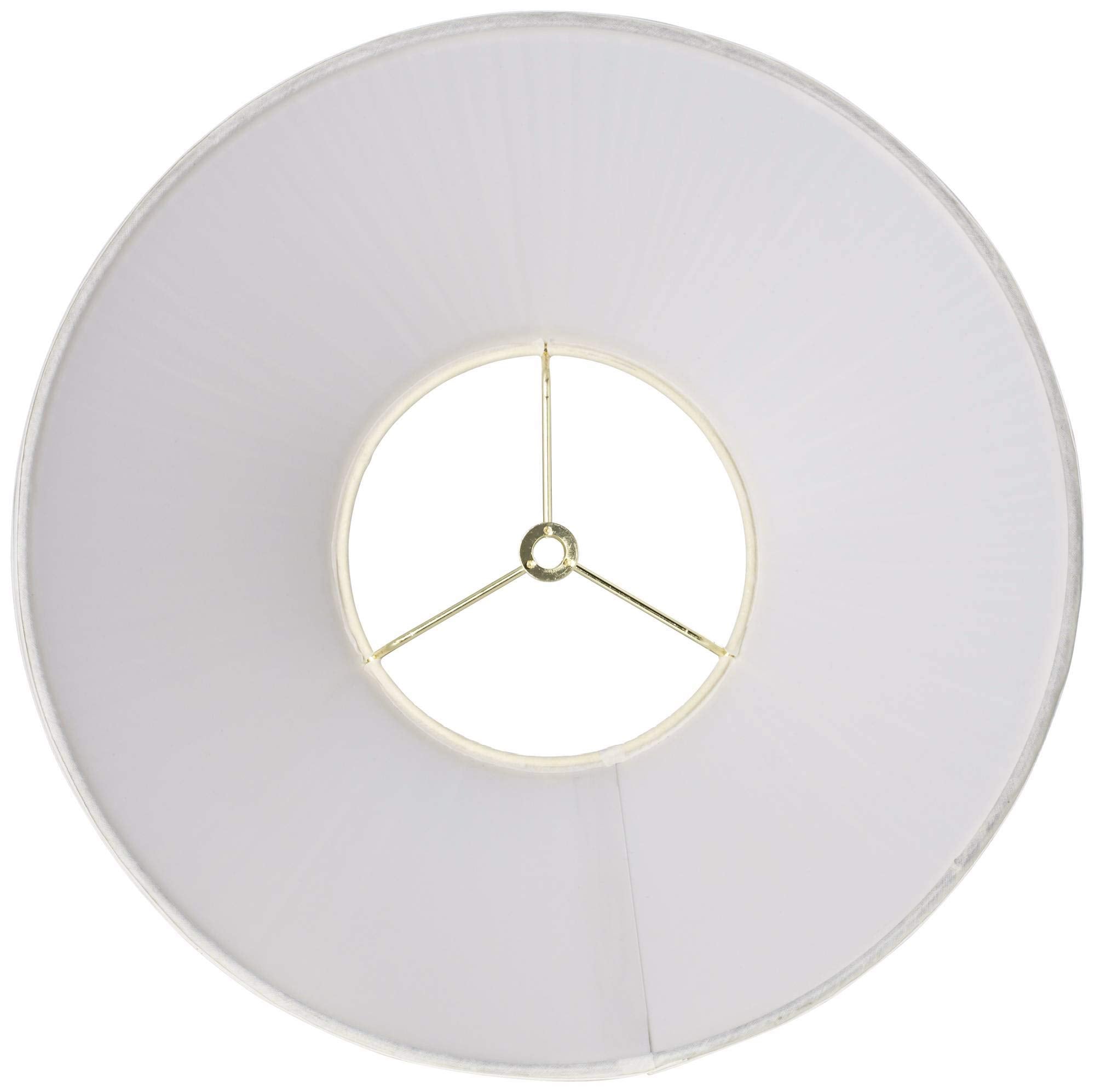 Ivory Mushroom Pleated Medium Lamp Shade 6&quot; Top X 14&quot; Bottom X 7&quot; High X 8&quot; Slant (Spider) Replacement With Harp And Finial - Springcrest