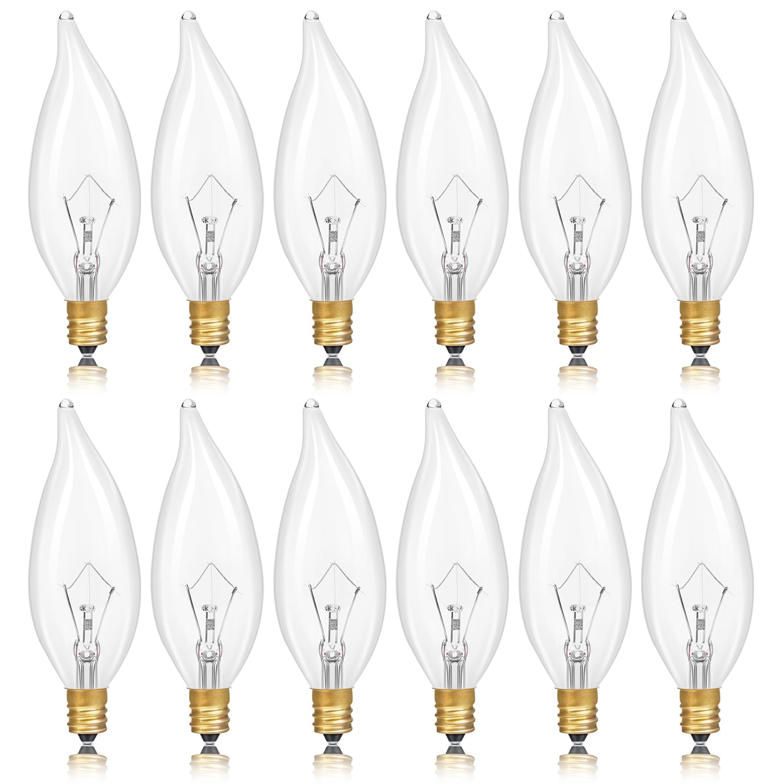 Potanro E12 Incandescent Light Bulbs - 25Watt Warm White 2700K, 180 Lumens Candelabra Dimmable Chandelier Light Bulbs For Ceilin