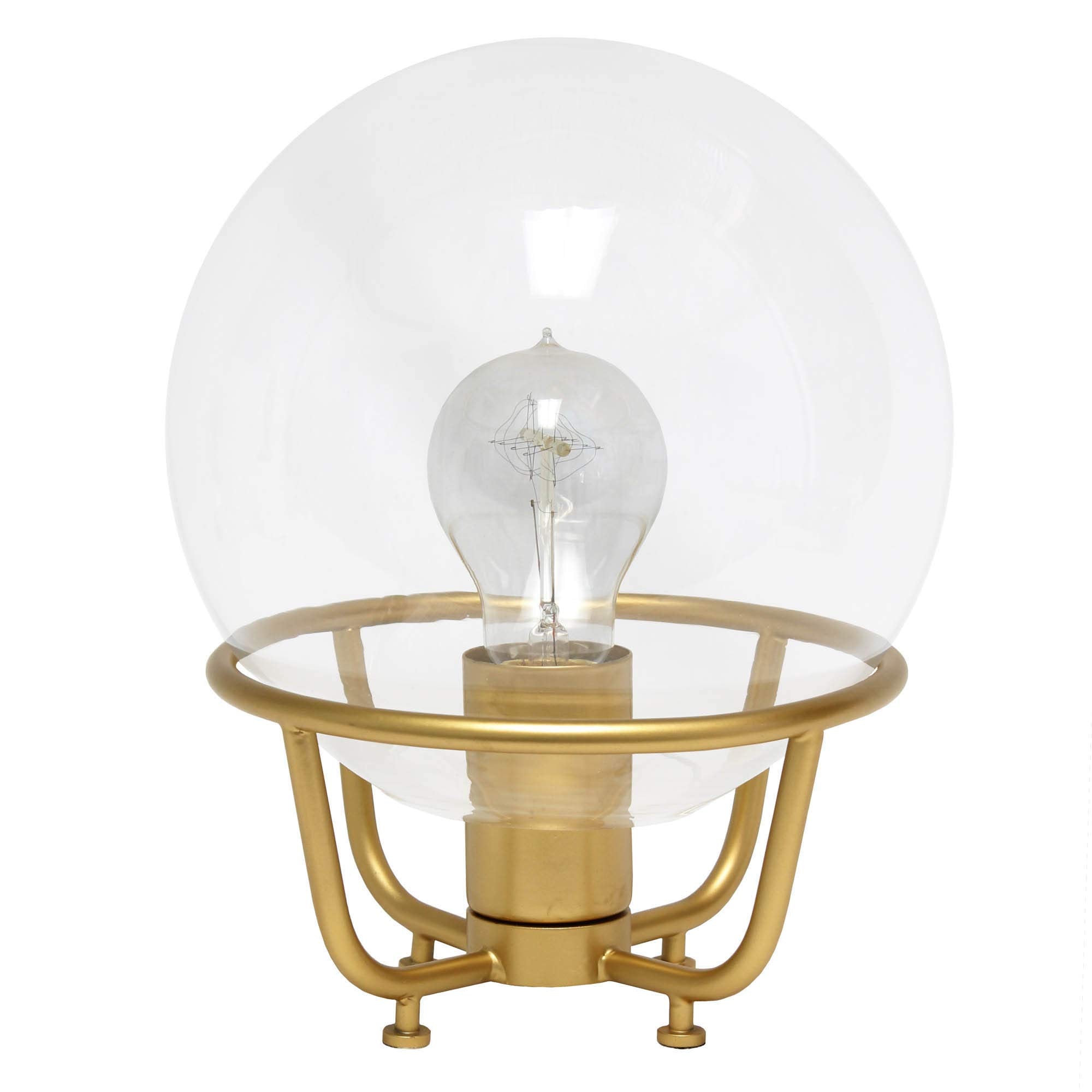 LALIA HOME Old World Globe Table Lamp Matte Gold Metal 7.75inL x 7.75inW x 10inH Model LHT-5032