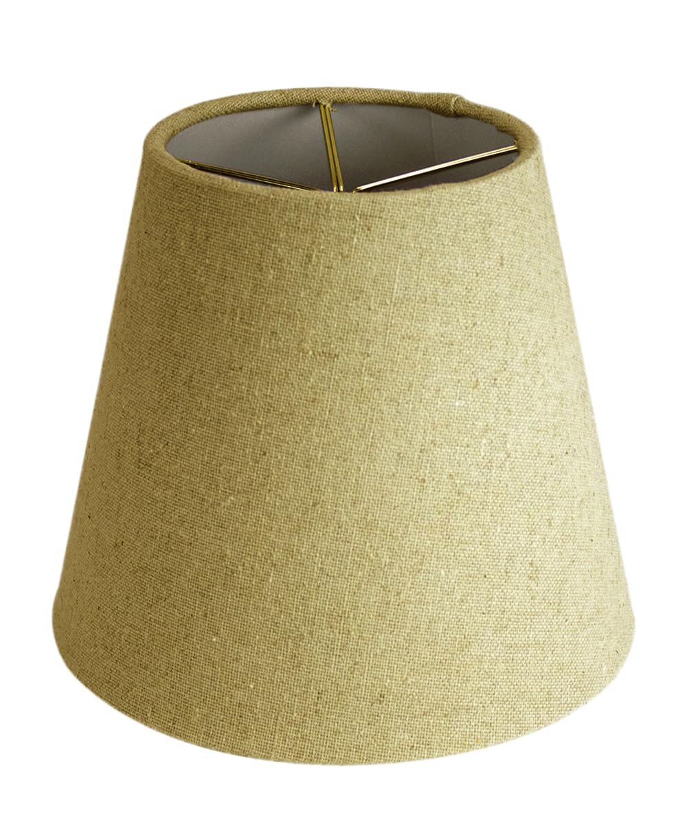 5x8x7 Empire Sand Linen Edison Clip Lampshade - Perfect for small table lamps, desk lamps, and accent lights -Small, Tan
