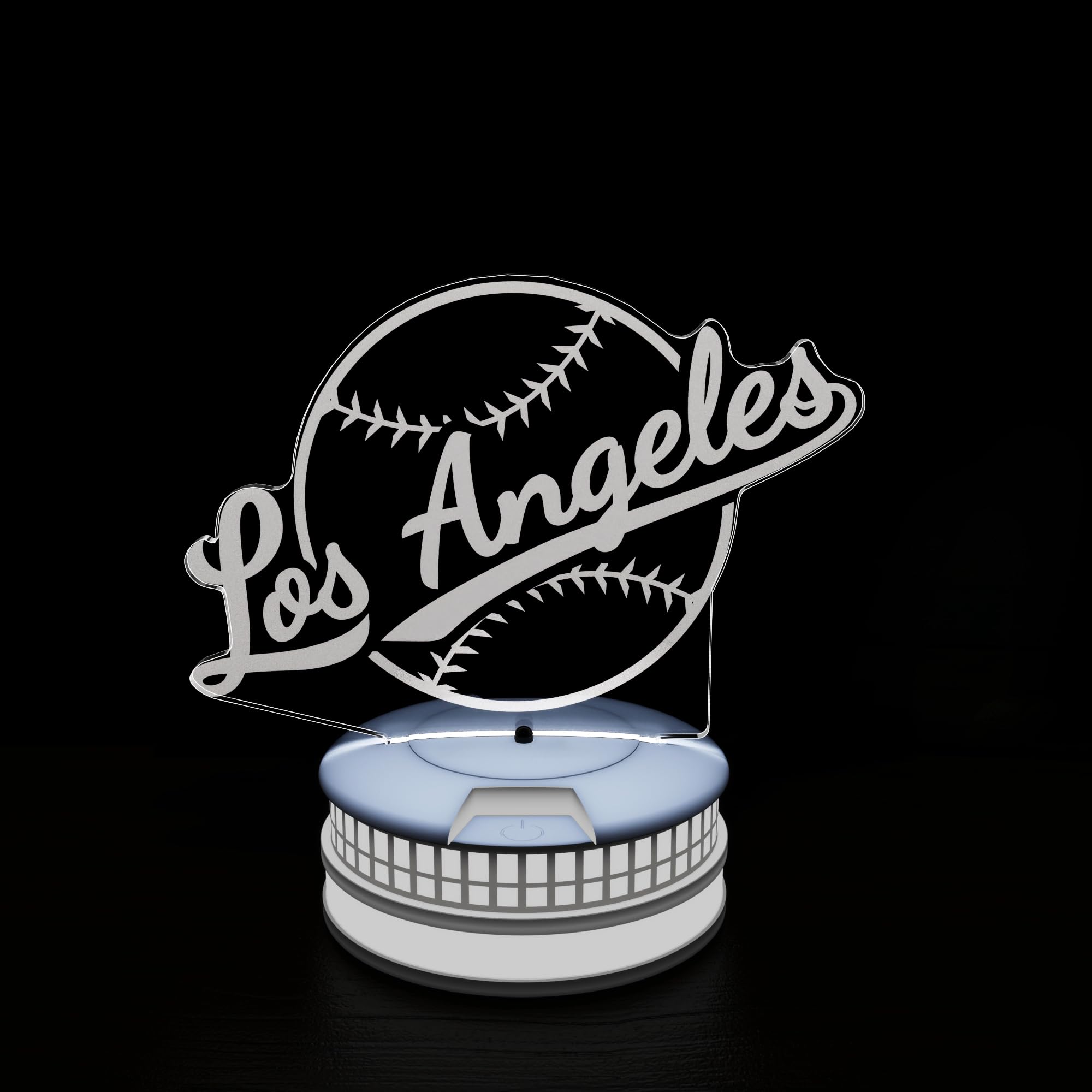CLORURBANLIVE 3D Baseball Los Angeles Night Light 3D Illusion Lamp with Remote Control 16 Color Options Sports Decor Lighting fo