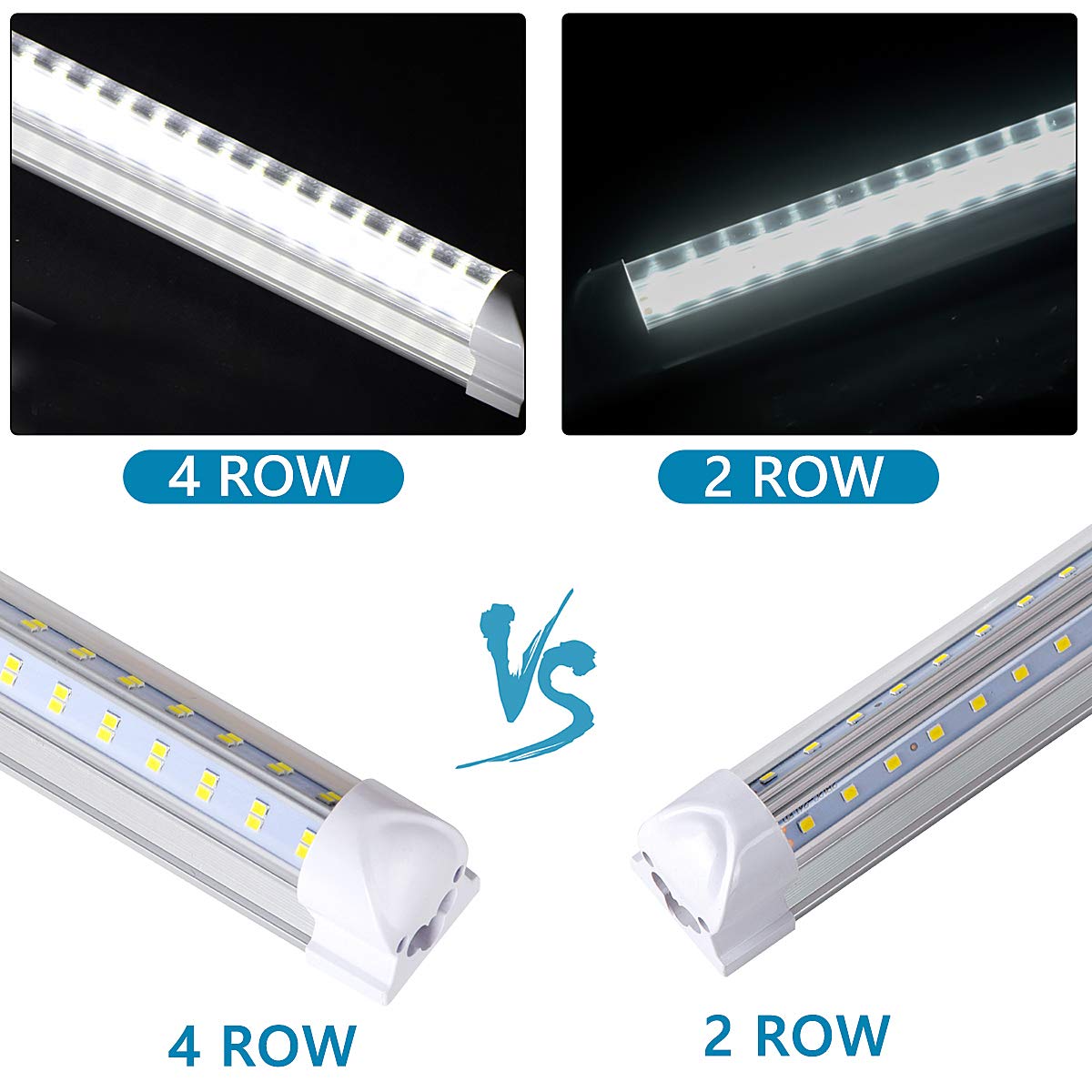 FTUBET 8Ft LED Shop Light Fixture, 120W, 18000LM, Cool White, Polycarbonate, 10Pcs, Model de9d3894-4628-