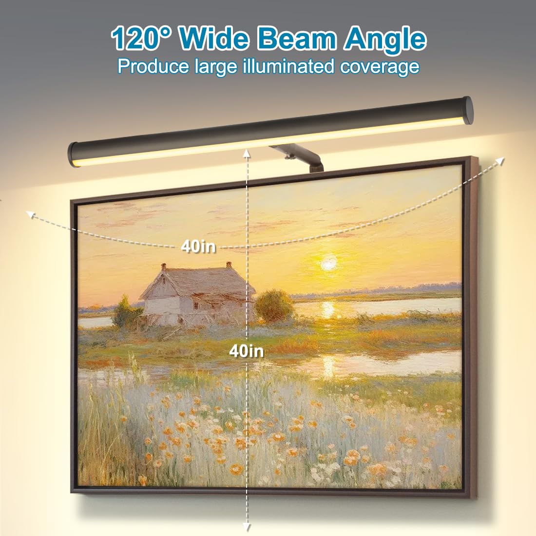 Xbuyee 16 Inch LED Picture Light, Adjustable 3000K Art Wall Sconce, Oil-Rubbed Bronze, Alloy Steel, Model 884a48fc-c193-4776-ad