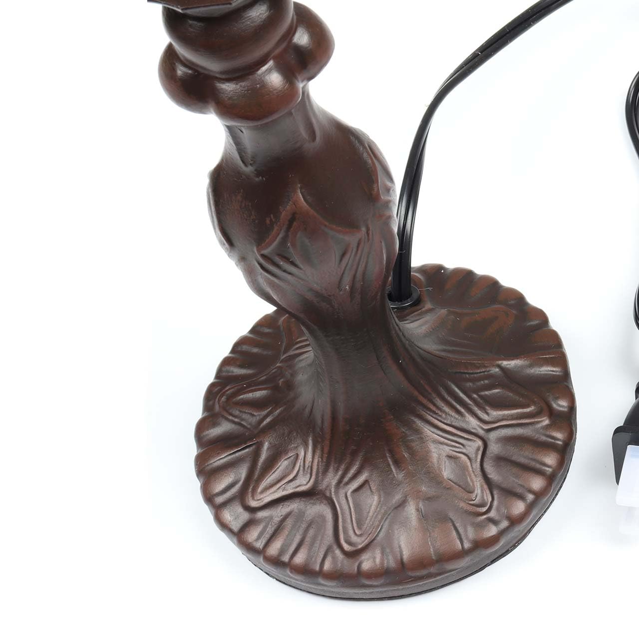 Bieye B10718 Antique Brown Table Lamp Base With E26 Light Socket For 8-Inch Tiffany Style Stained Glass Lampshade