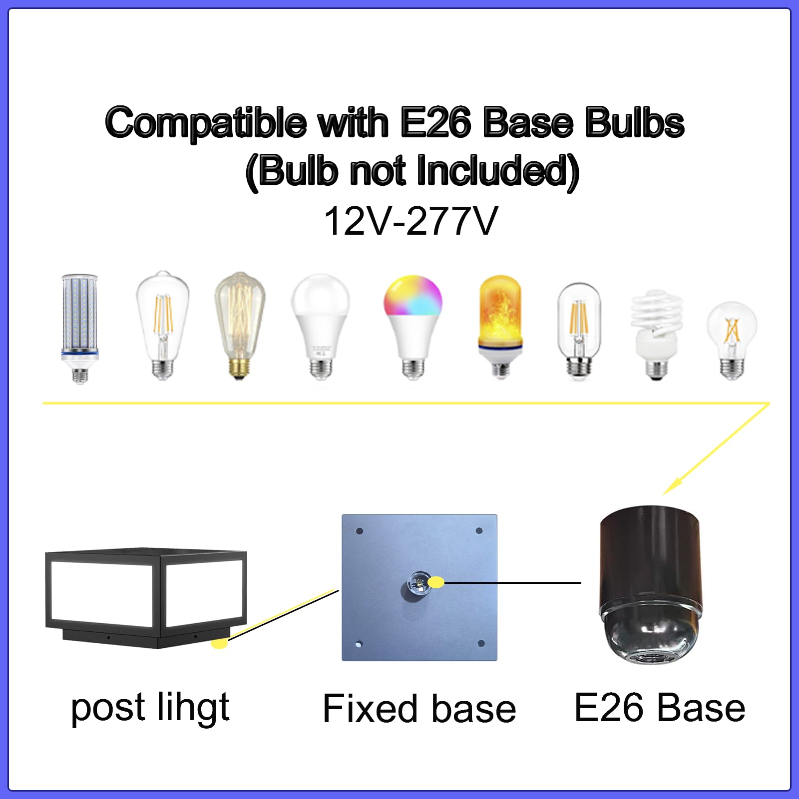 Jhotec Outdoor Modern Post Light, Led Fence Deck Cap Light High Voltage Wired Lantern Column Lamp For Flat Surface Patio Garden