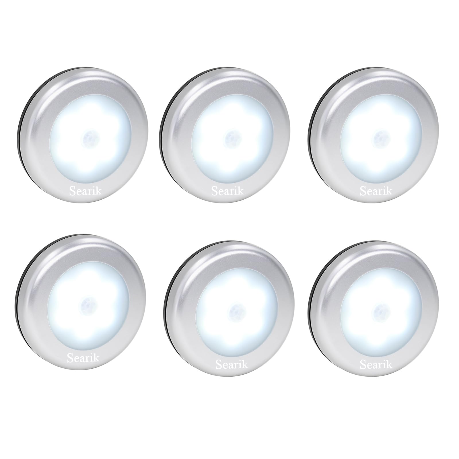 6 Pack Motion Sensor Lights Indoor, Magnetic Cordless Battery Powered LED Night Light Safe Lights Stair Closet Lights Under-Cabi